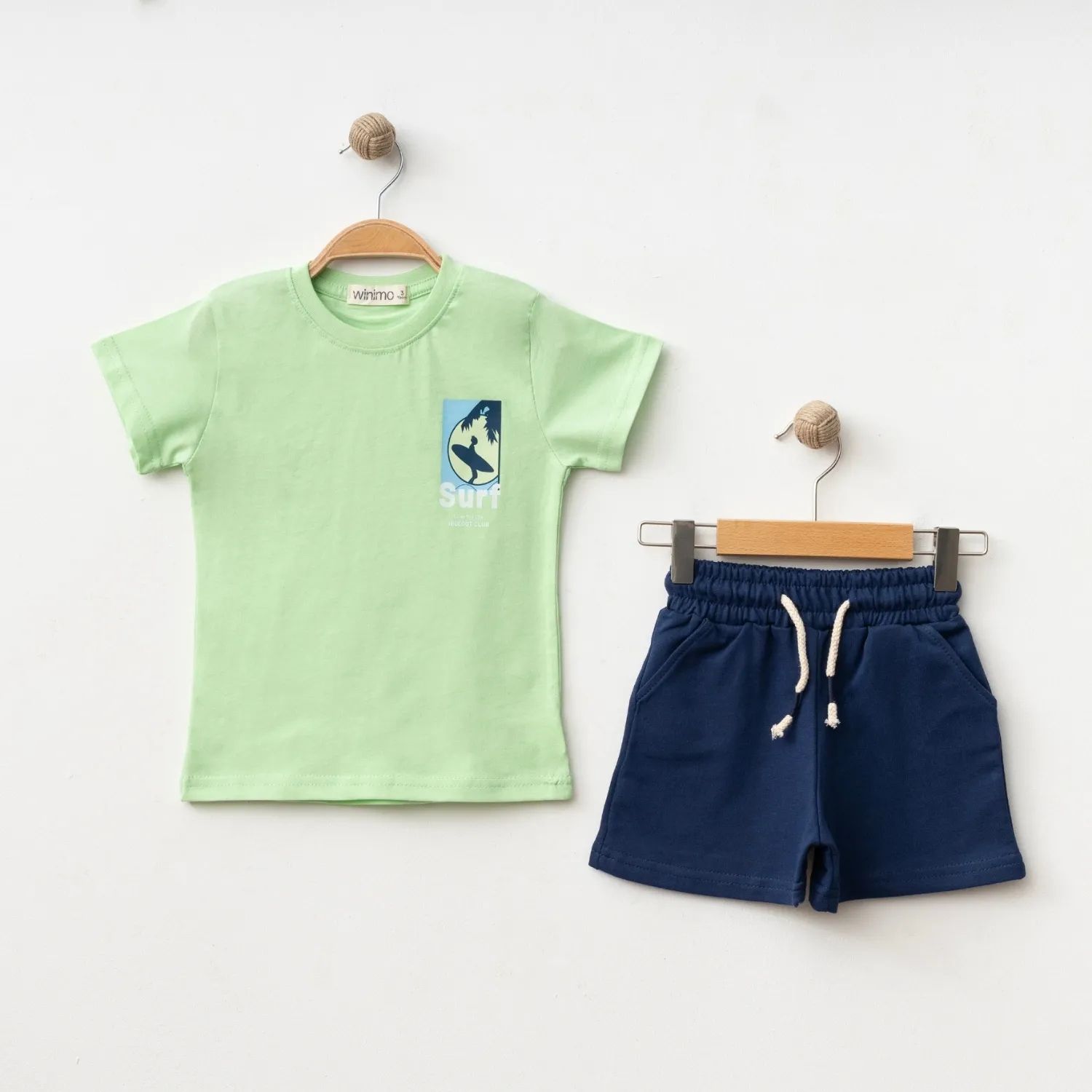 Winimo 2li Takım Surf Baskılı Fıstık Yeşili