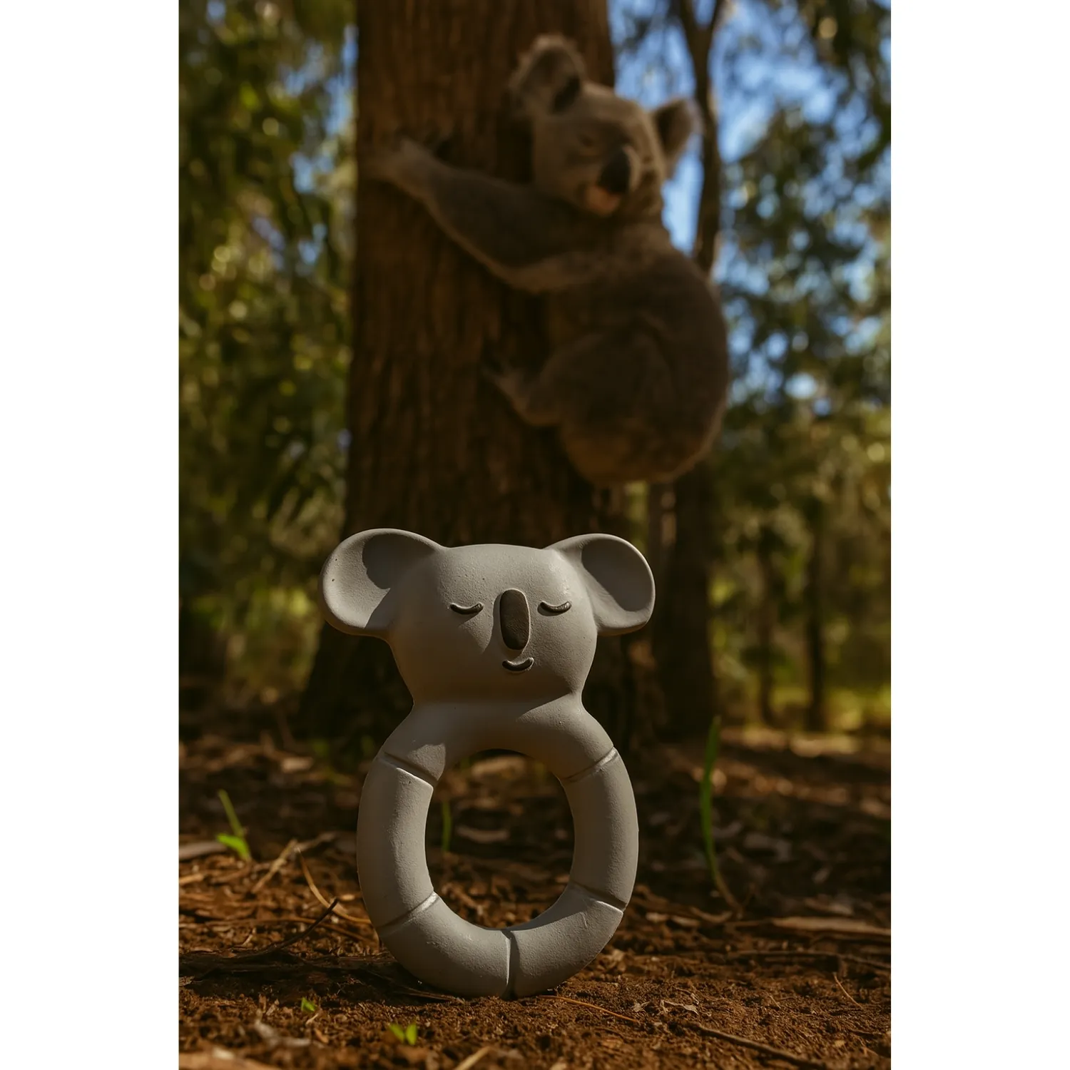 Hubble Doğal Bebek Diş Kaşıyıcı Ve Oyuncağı Koala Halkalı
