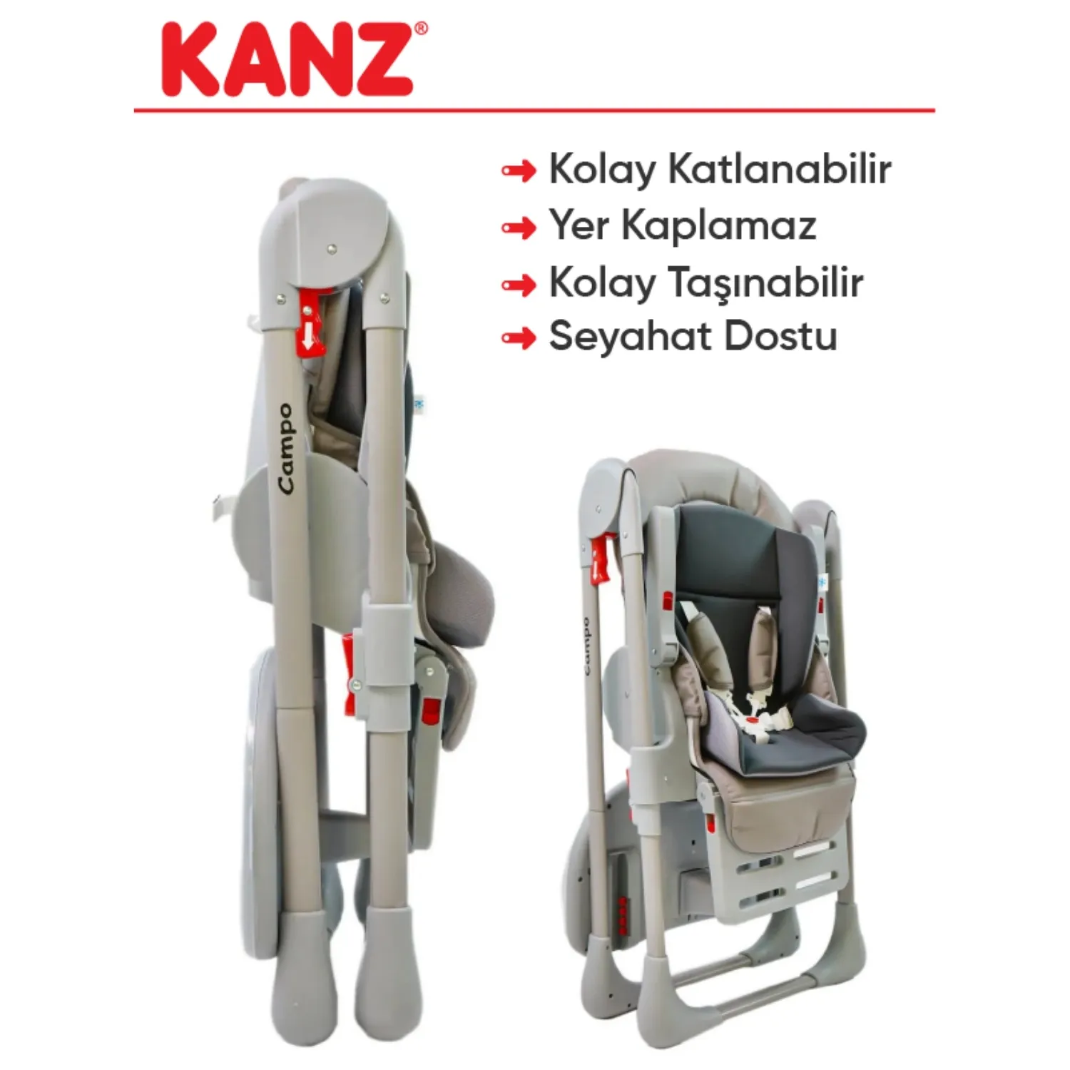 Kanz Campo Mama Sandalyesi Grey