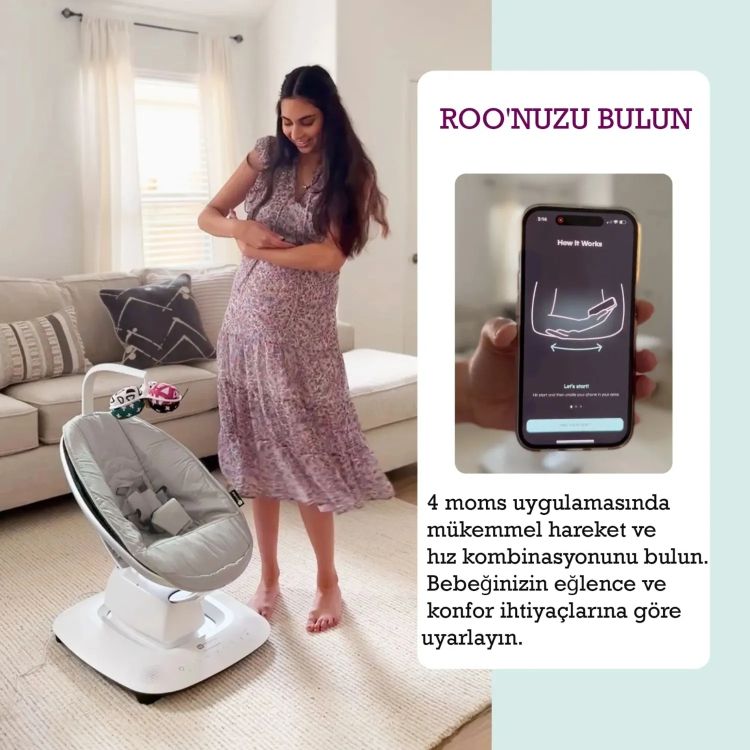 4moms MamaRoo 5.0 Elektrikli Ana Kucağı RoseWood