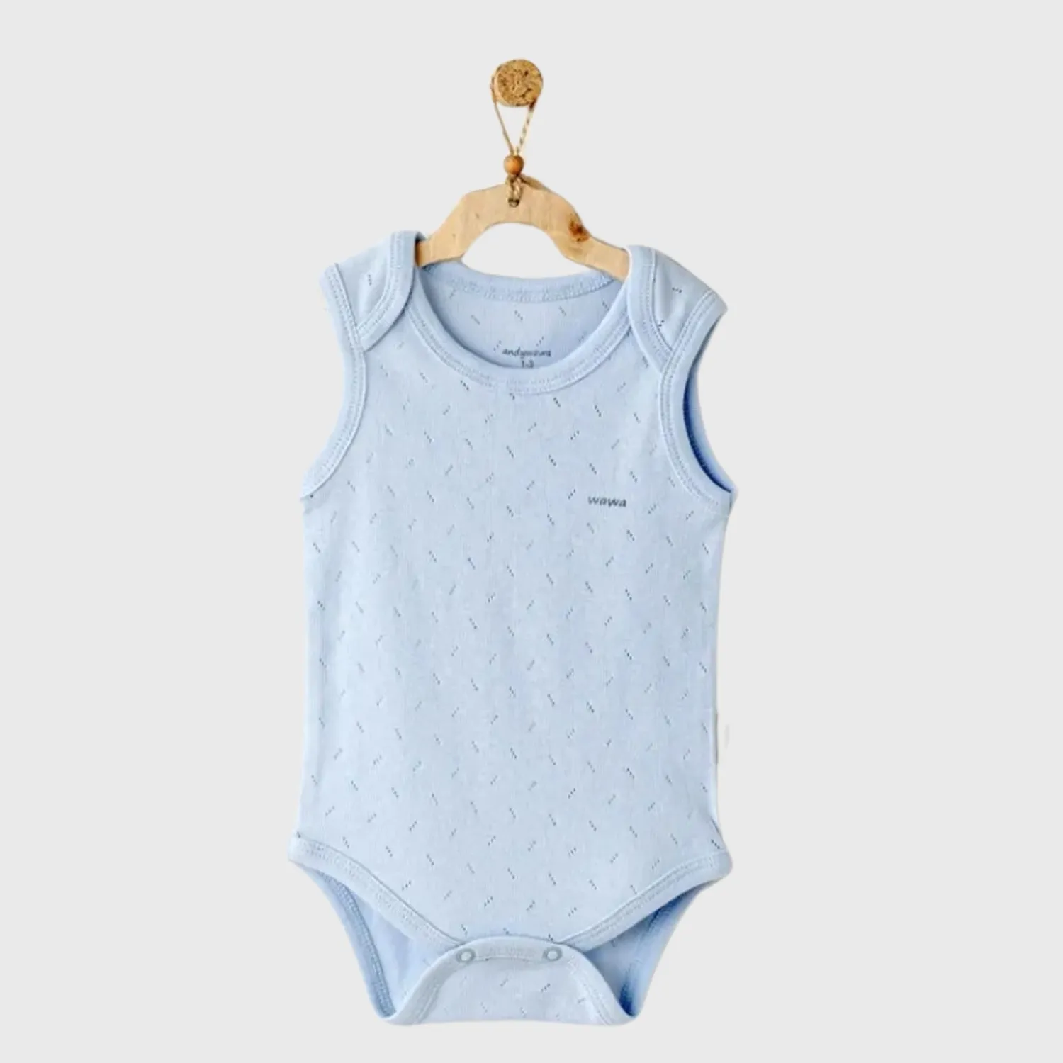 Andy Wawa Atlet Body 2li Jakarlı Basic Mavi - Beyaz