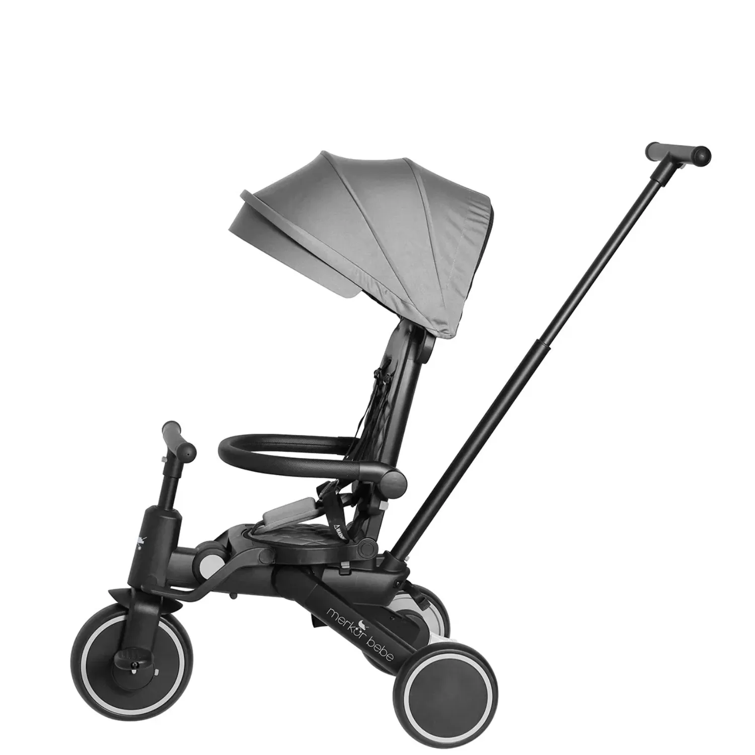 Merkür Bebe 9in1 Hawk Üç Tekerlekli Bebek ve Çocuk Bisikleti Gri