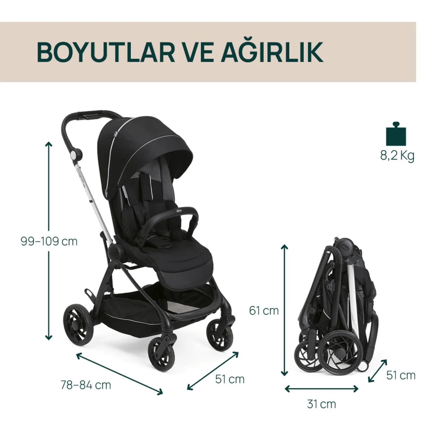 Chicco One4Ever Lounge Bebek Arabası Sparkle Grey