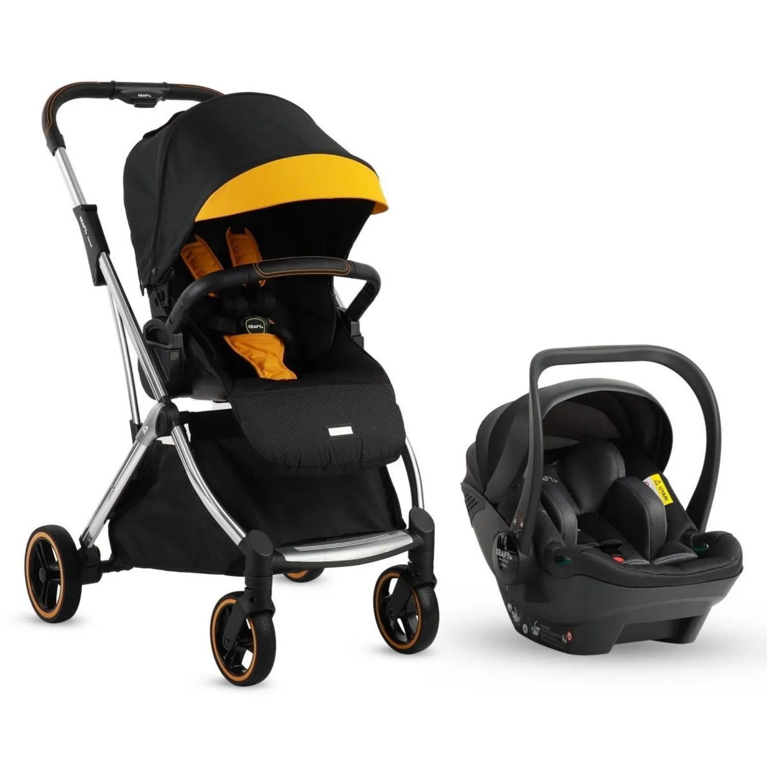 Kraft Kenya I-Size Travel Sistem Bebek Arabası Black Yellow