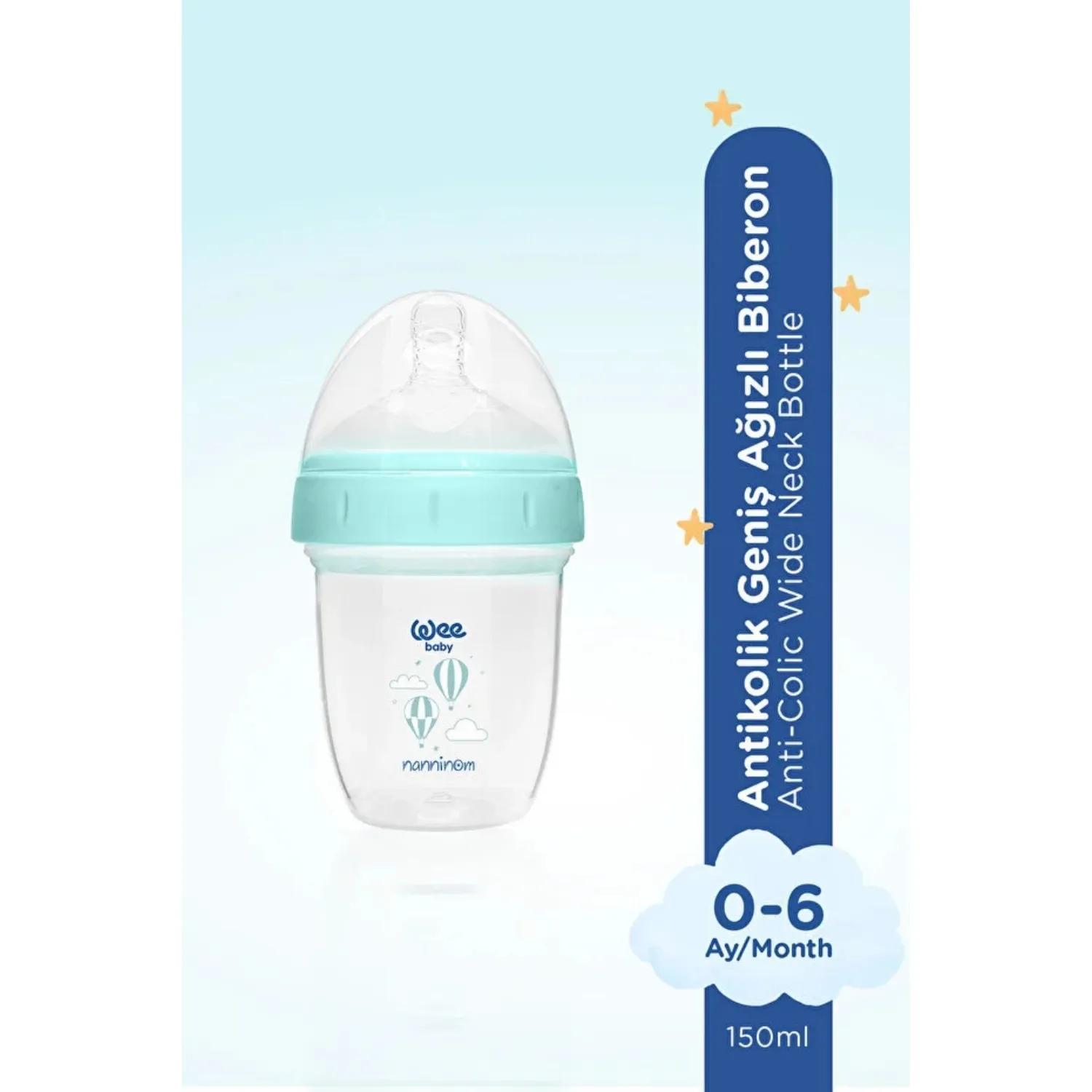 Wee Baby Nanninom Antikolik Geniş Ağızlı Biberon 150ml