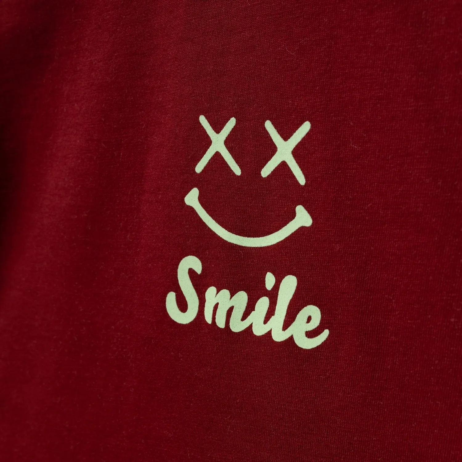Winimo T-Shirt Smile Baskılı Bordo