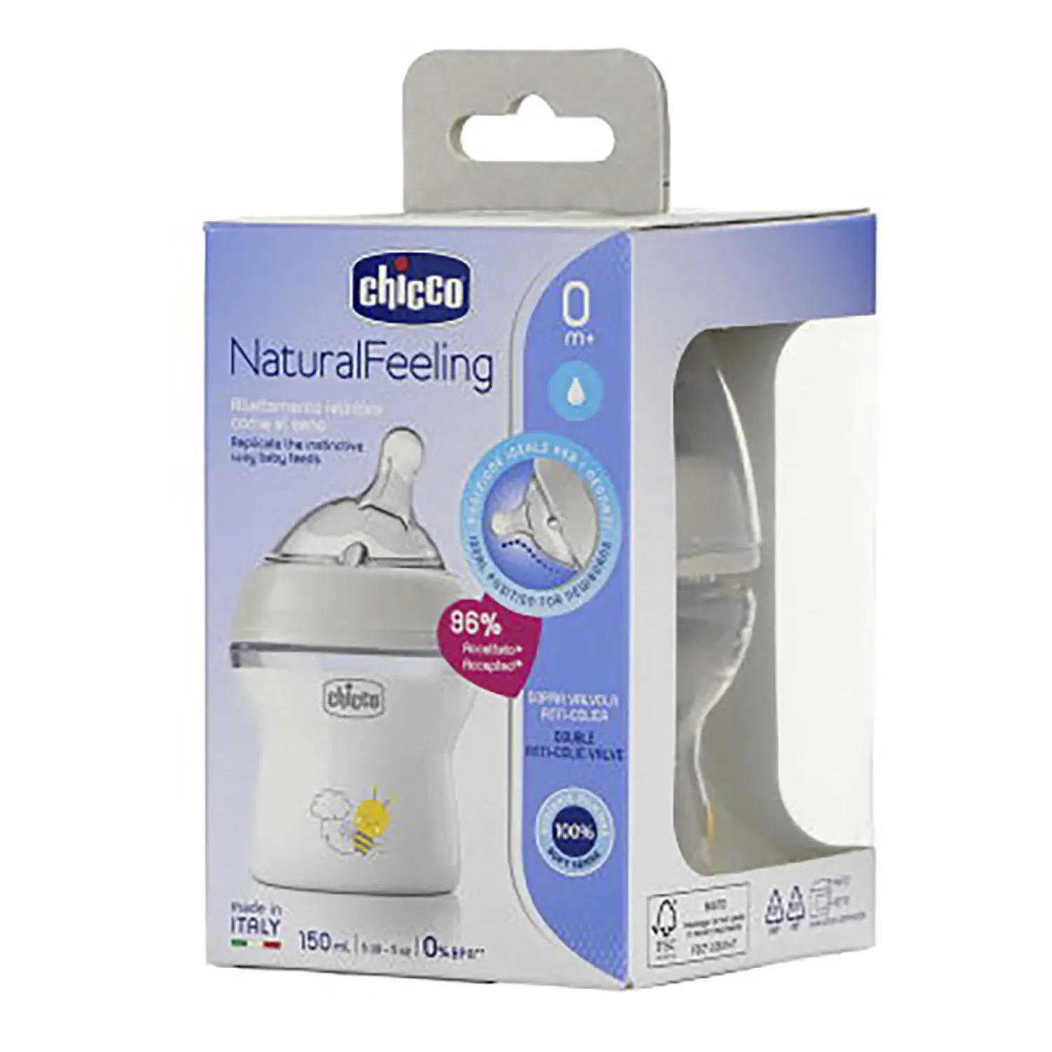 Chicco Natural Feeling Silikon Emzikli PP Biberon 150 ml 0+ Ay