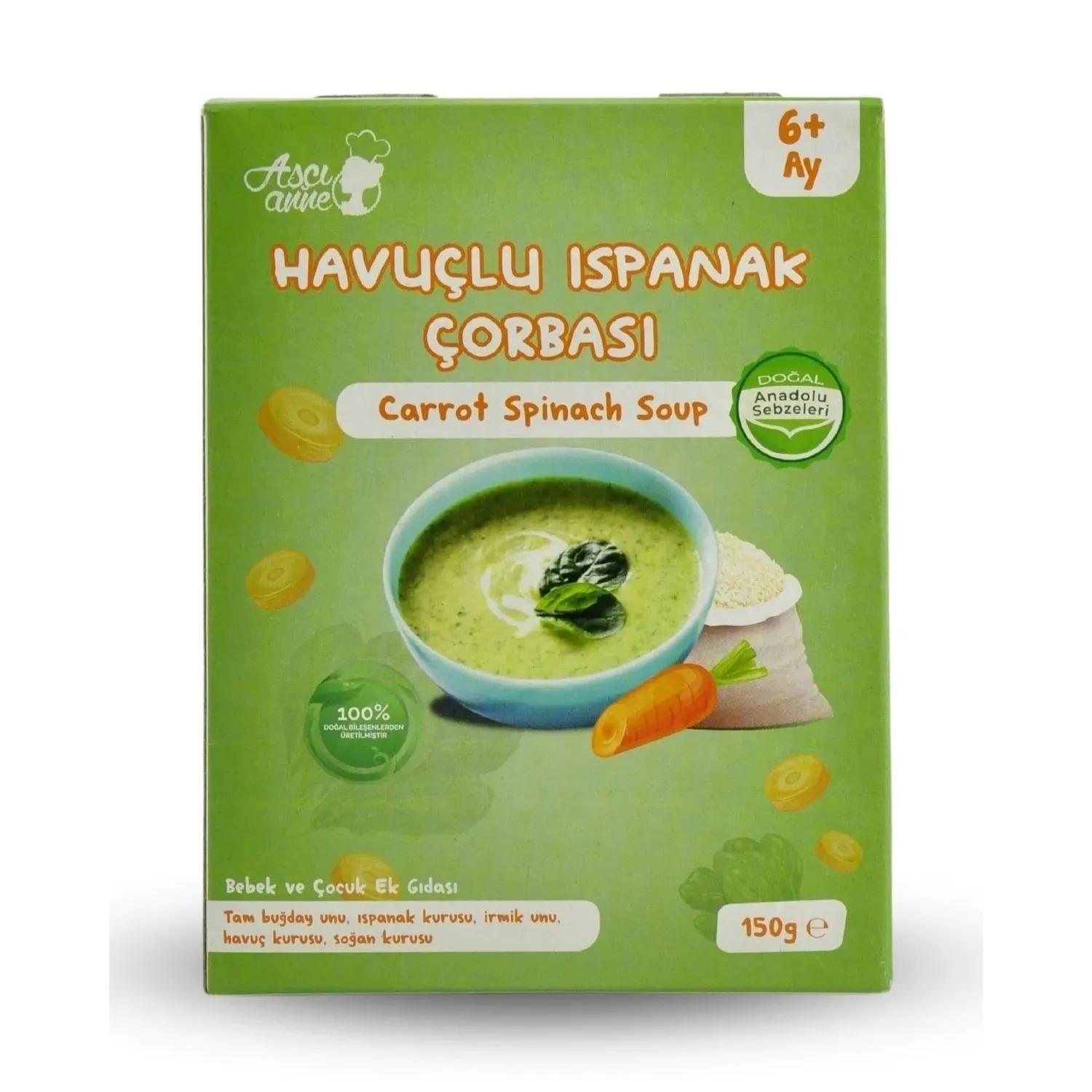 Aşçı Anne Havuçlu Ispanak Çorba 150 gr