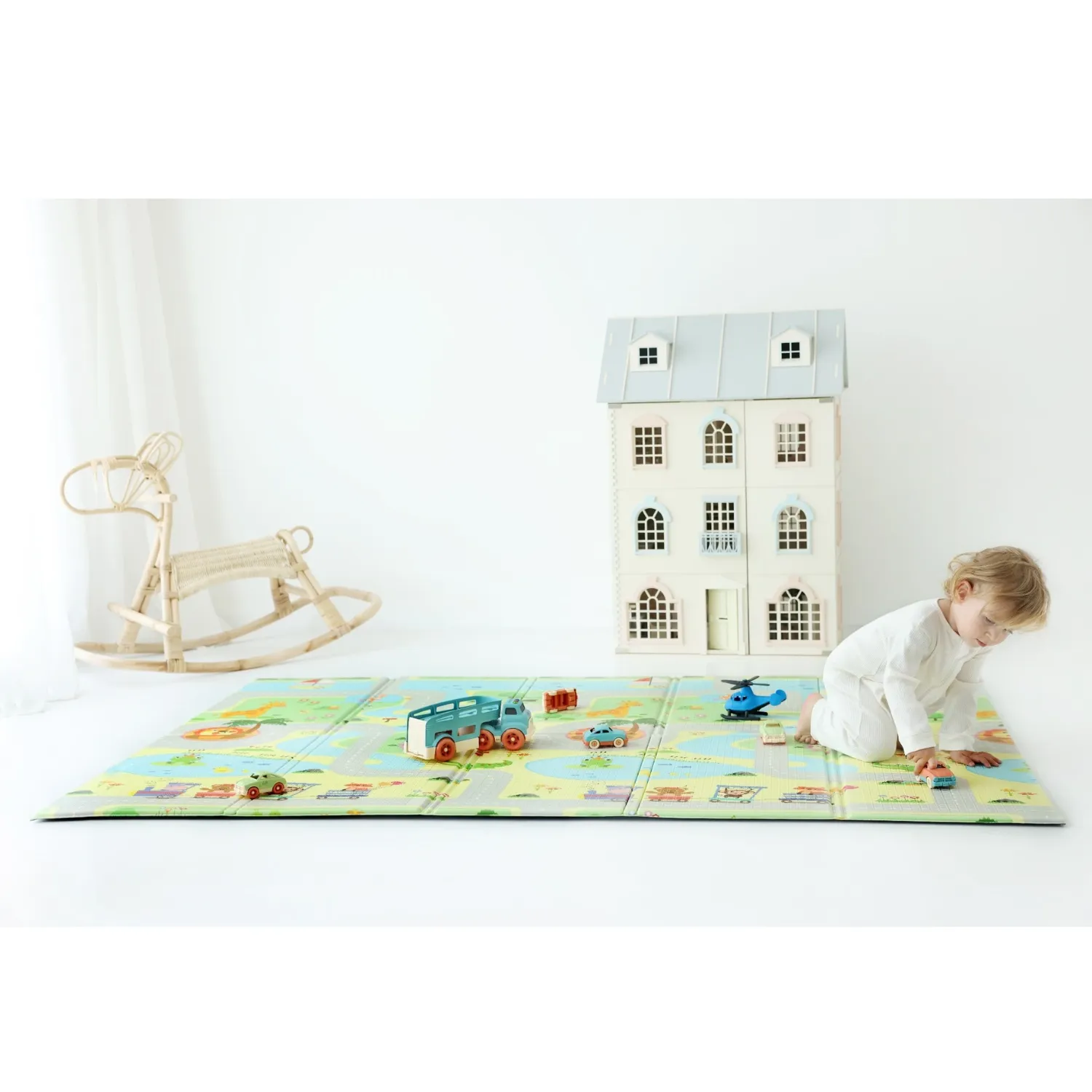 Coolmats Yeşil Parkur Katlanabilir Oyun Matı 200x130x1 cm 