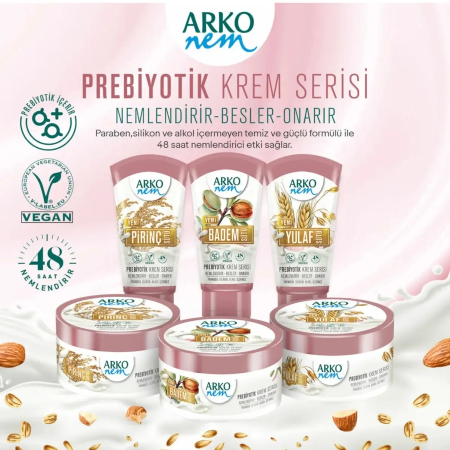 Arko Nem Krem Prebiyotik Badem Sütü 250ml