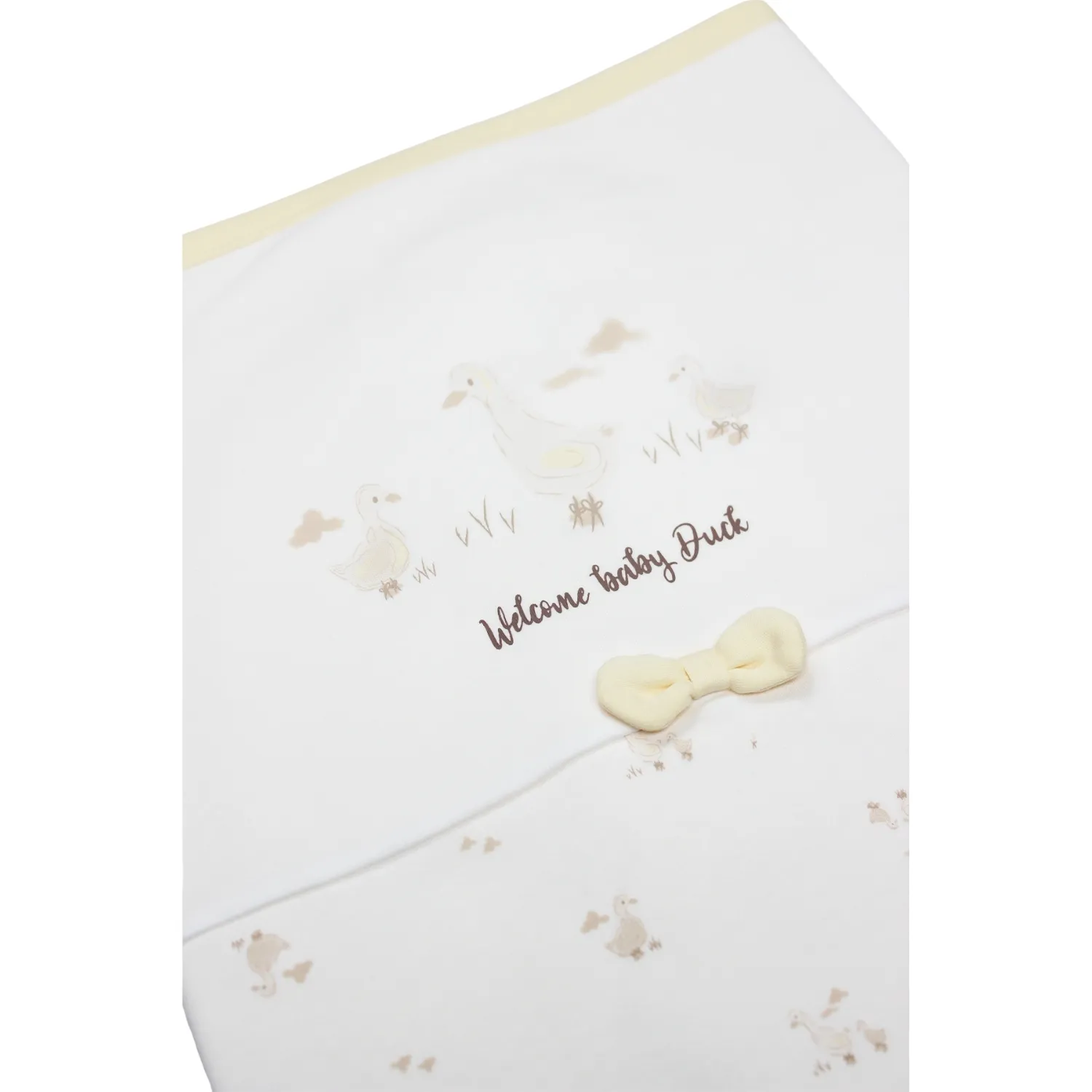 Bistyle Battaniye Penye Welcome Baby Duck Sarı - Ekru