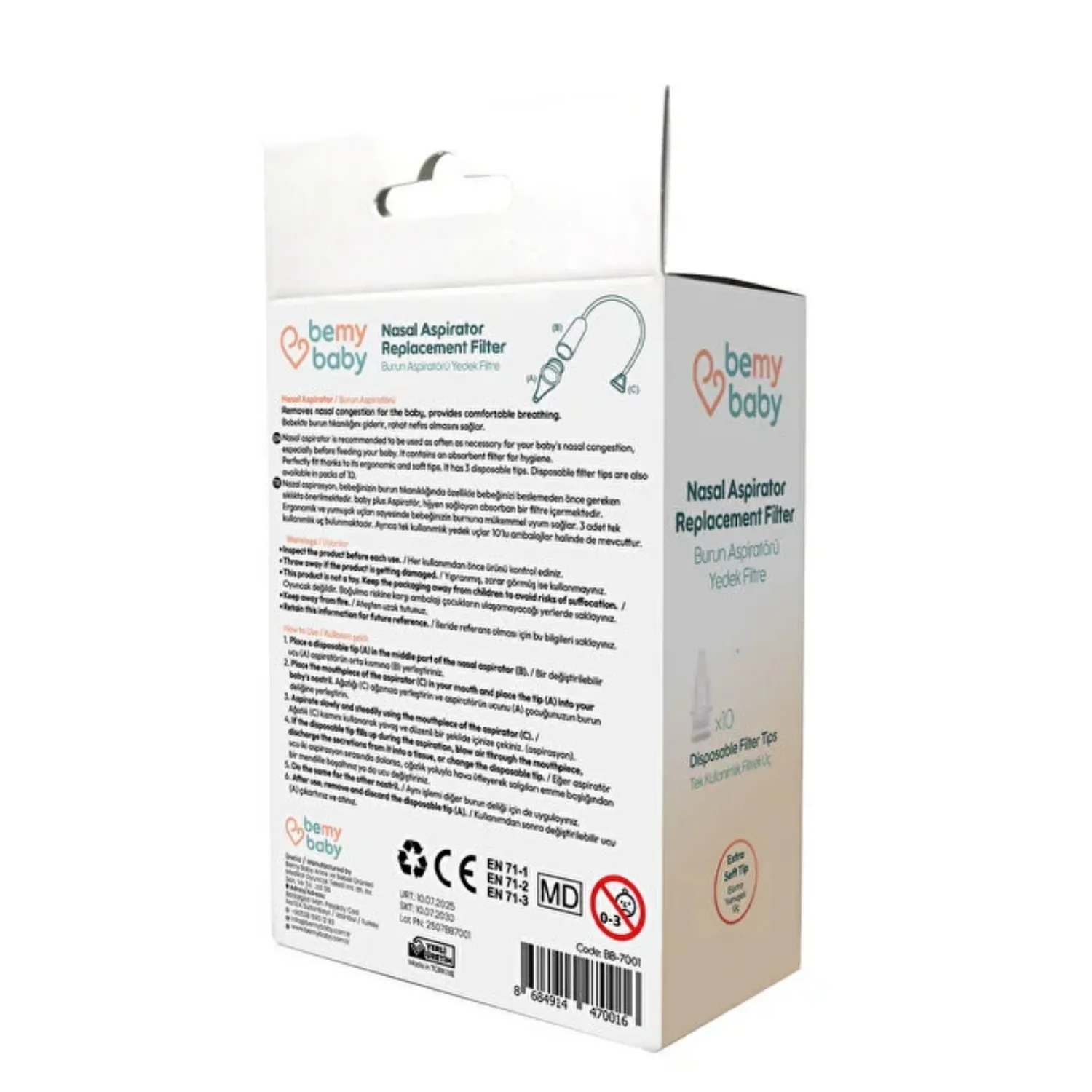 Bemy Baby Nazal Burun Aspiratörü Yedek Filtre (10'lu)