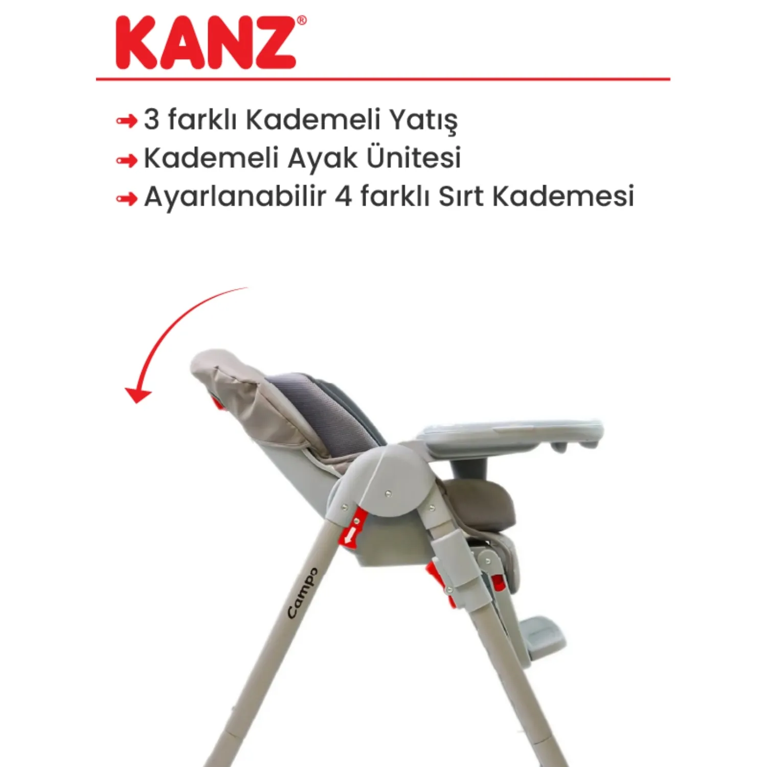 Kanz Campo Mama Sandalyesi Grey