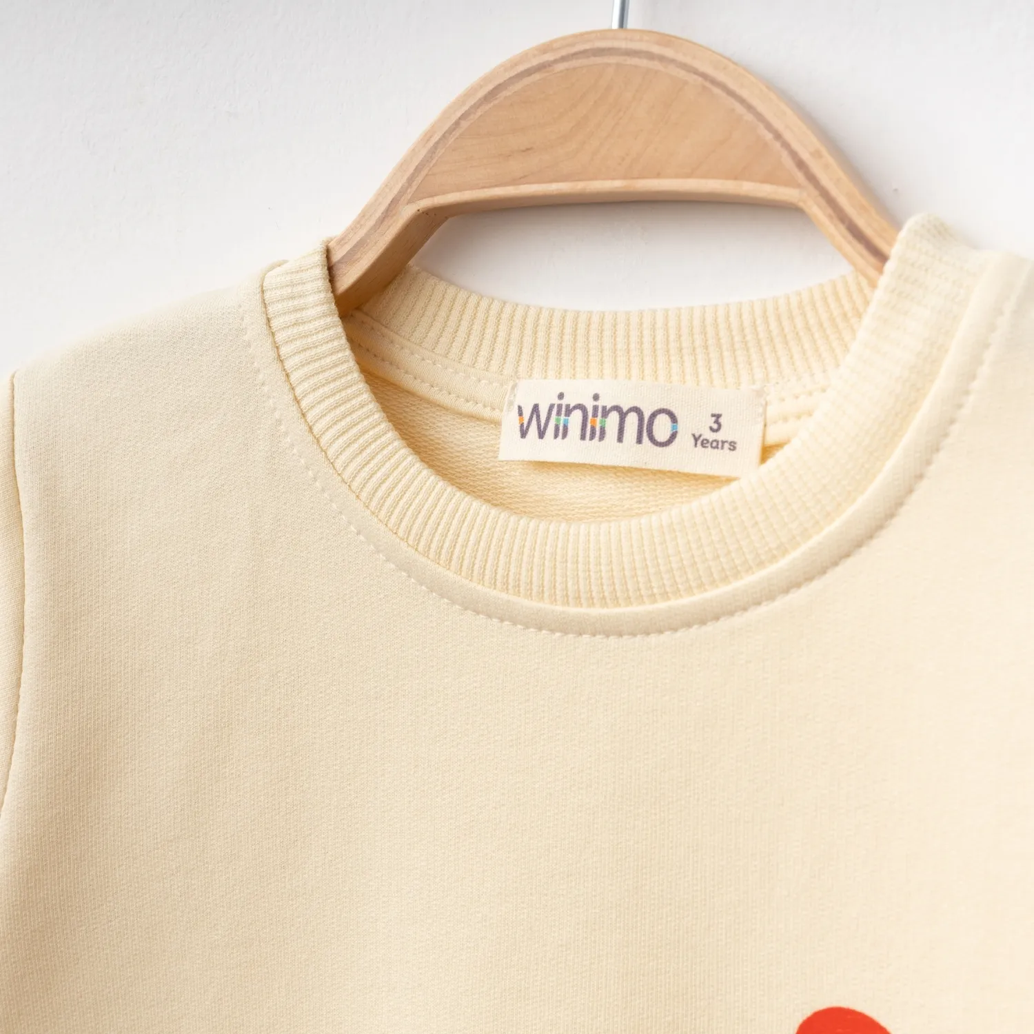 Winimo Sweatshirt Kalp Baskılı Bej