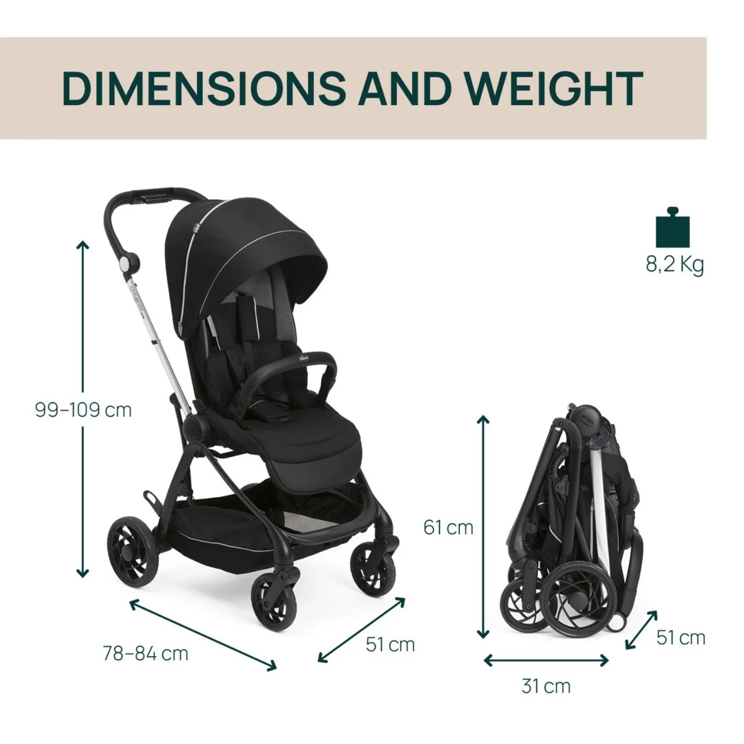 Chicco One4Ever Lounge Bebek Arabası Black Beauty