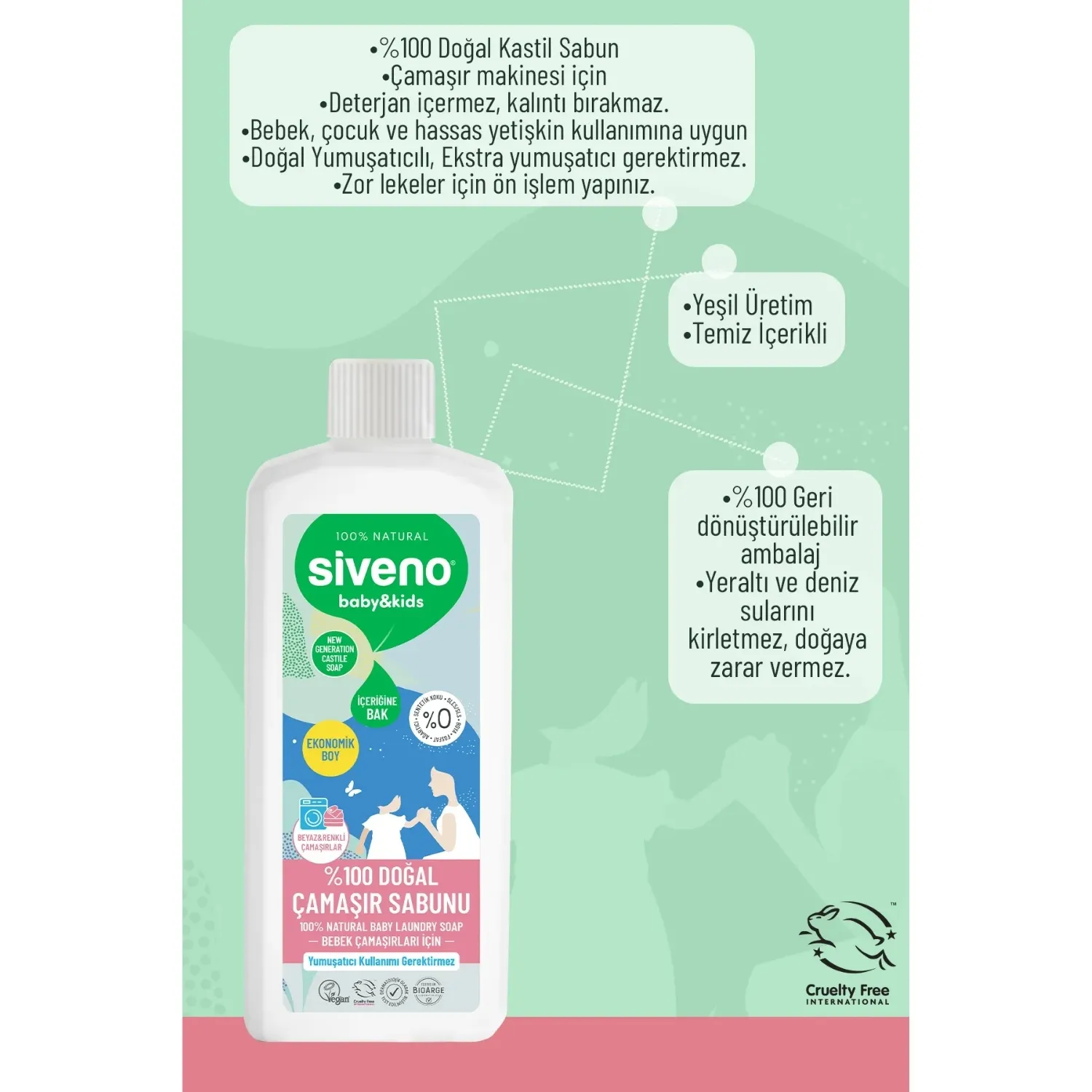 Siveno Baby Doğal Bebek Çamaşır Sabunu 1 lt