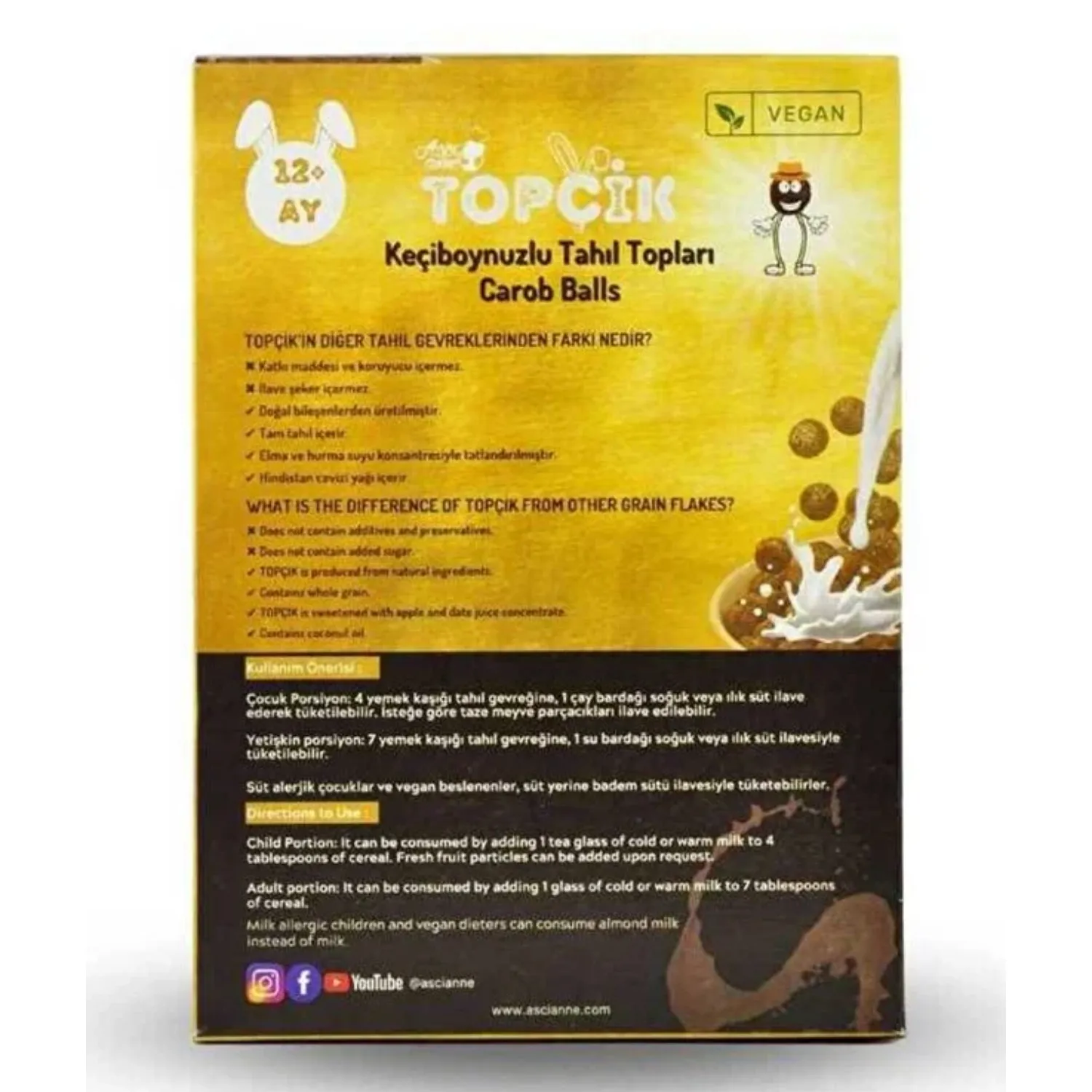 Aşçı Anne Topçik Keçiboynuzlu Tahıl Topları 180gr
