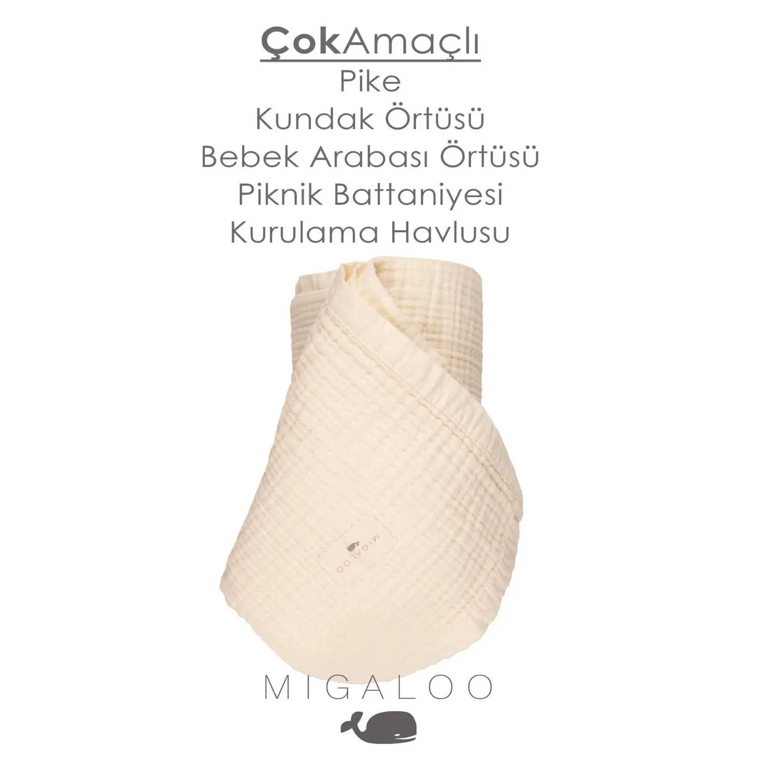 Mixi Baby Müslin Örtü Dört Katlı 90x120 cm Krem