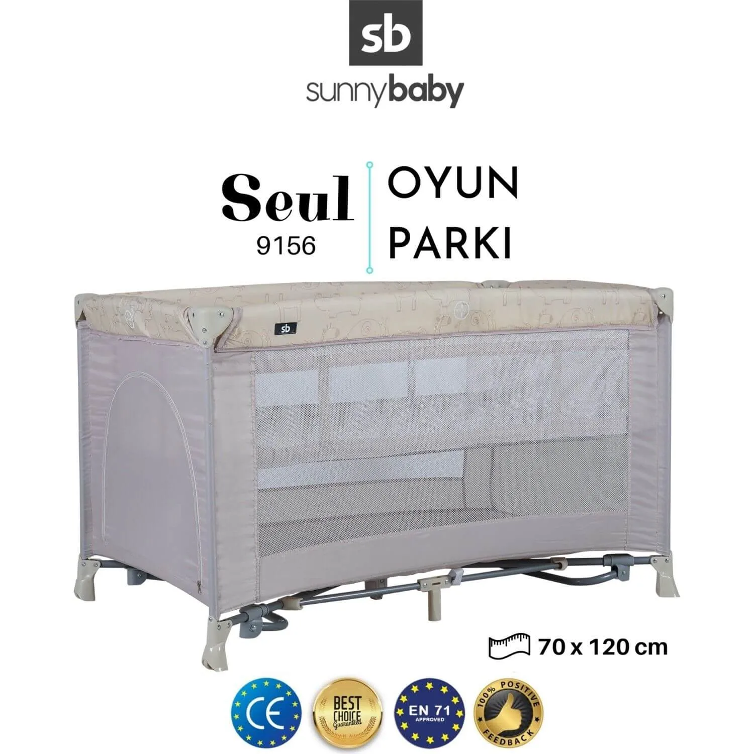 Sunny Baby 9156 Seul Oyun Parkı 70x120 cm Bej
