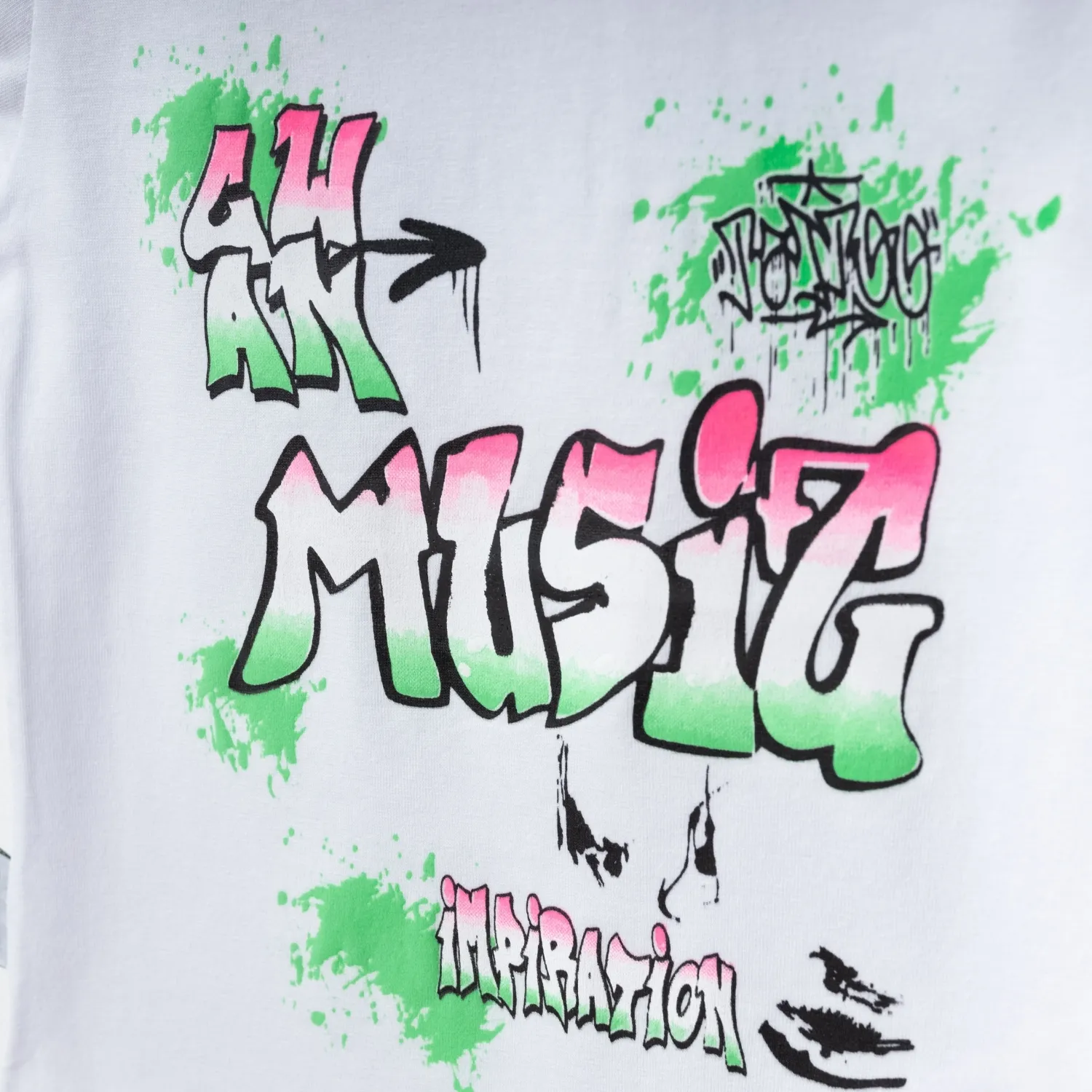 Winimo T-Shirt Music Impiration Baskılı Beyaz