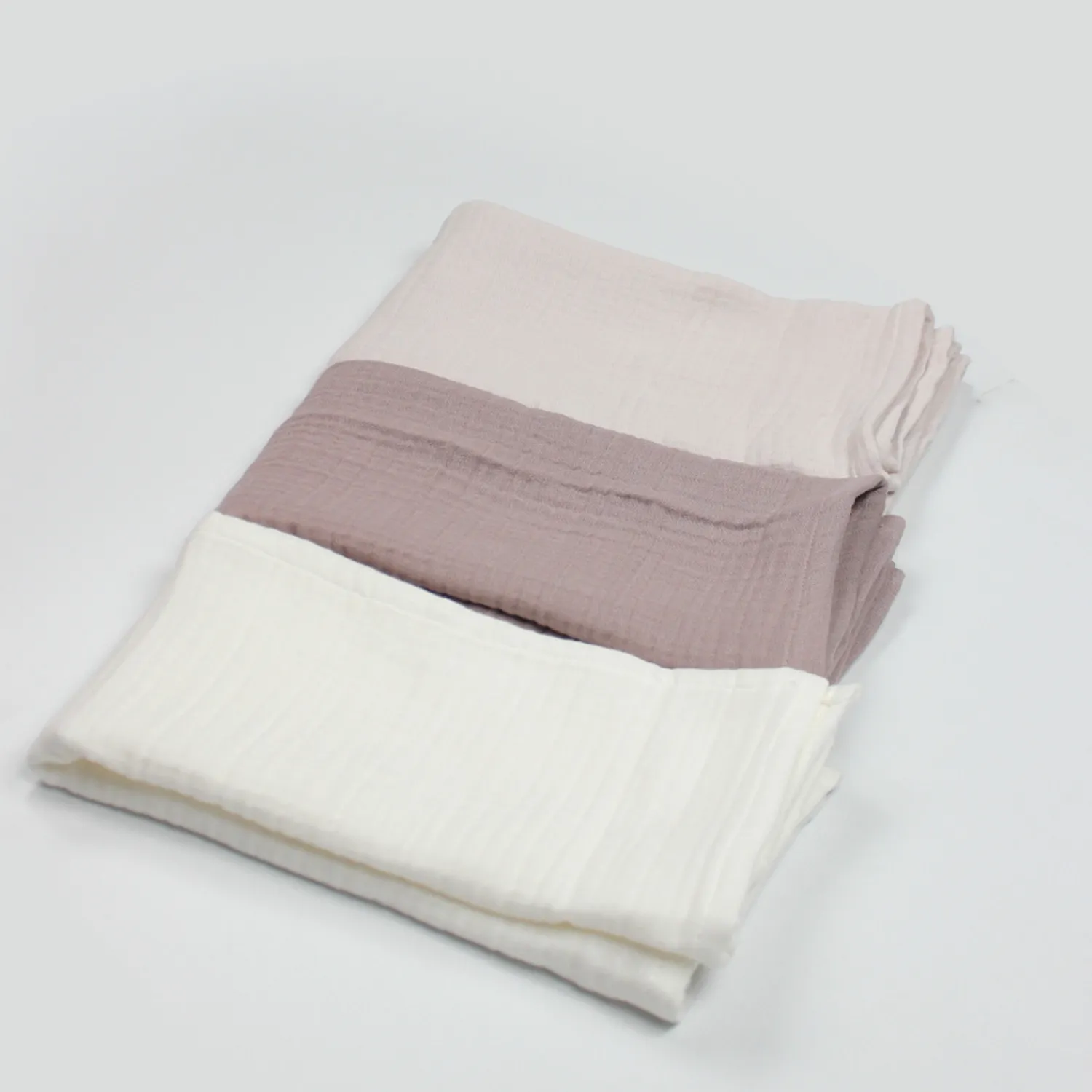 Bistyle Organik Müslin Battaniye 3lü 60x60cm Taş - Ekru - Antrasit