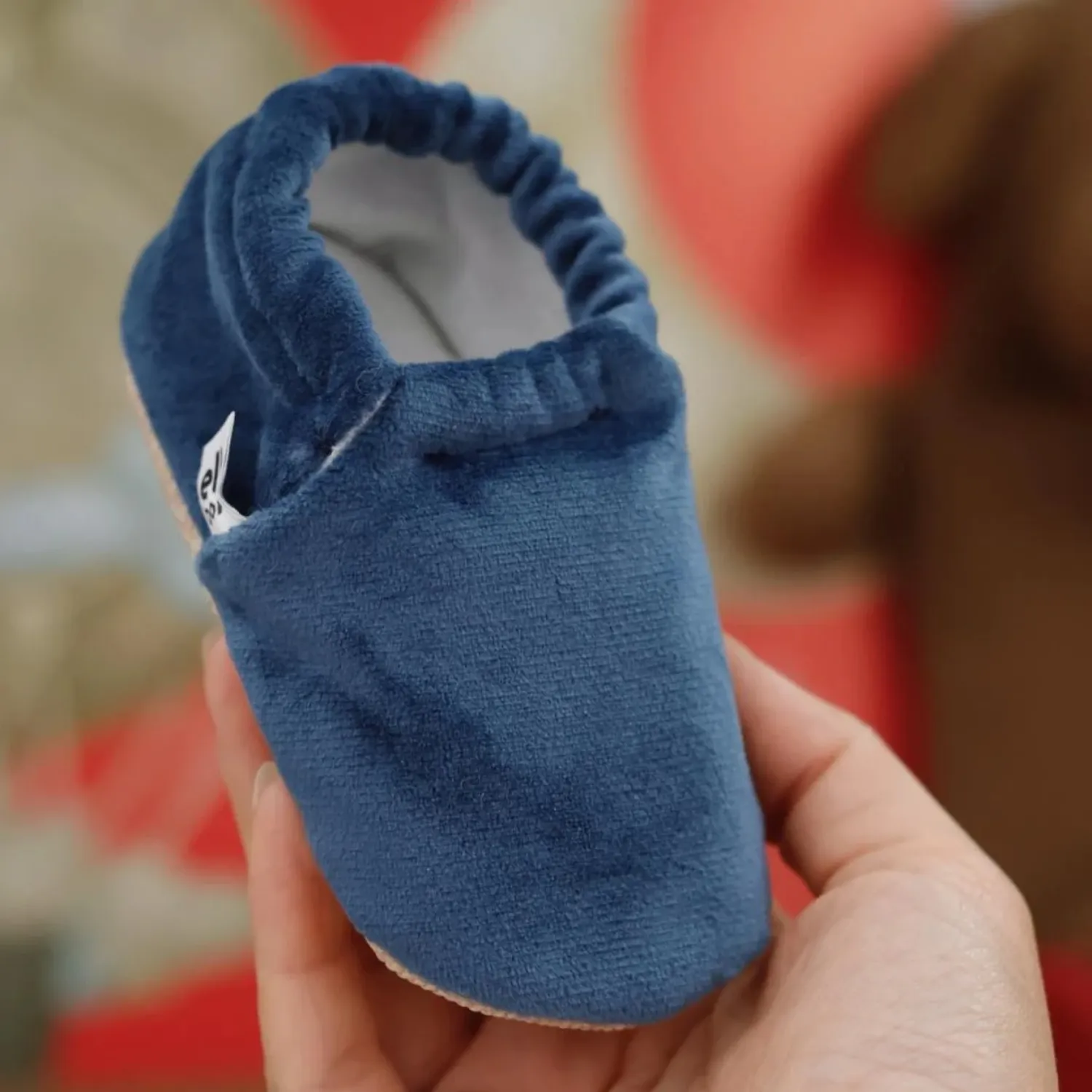 Ella Bonna Patik Kadife Kaydırmaz Taban Lacivert