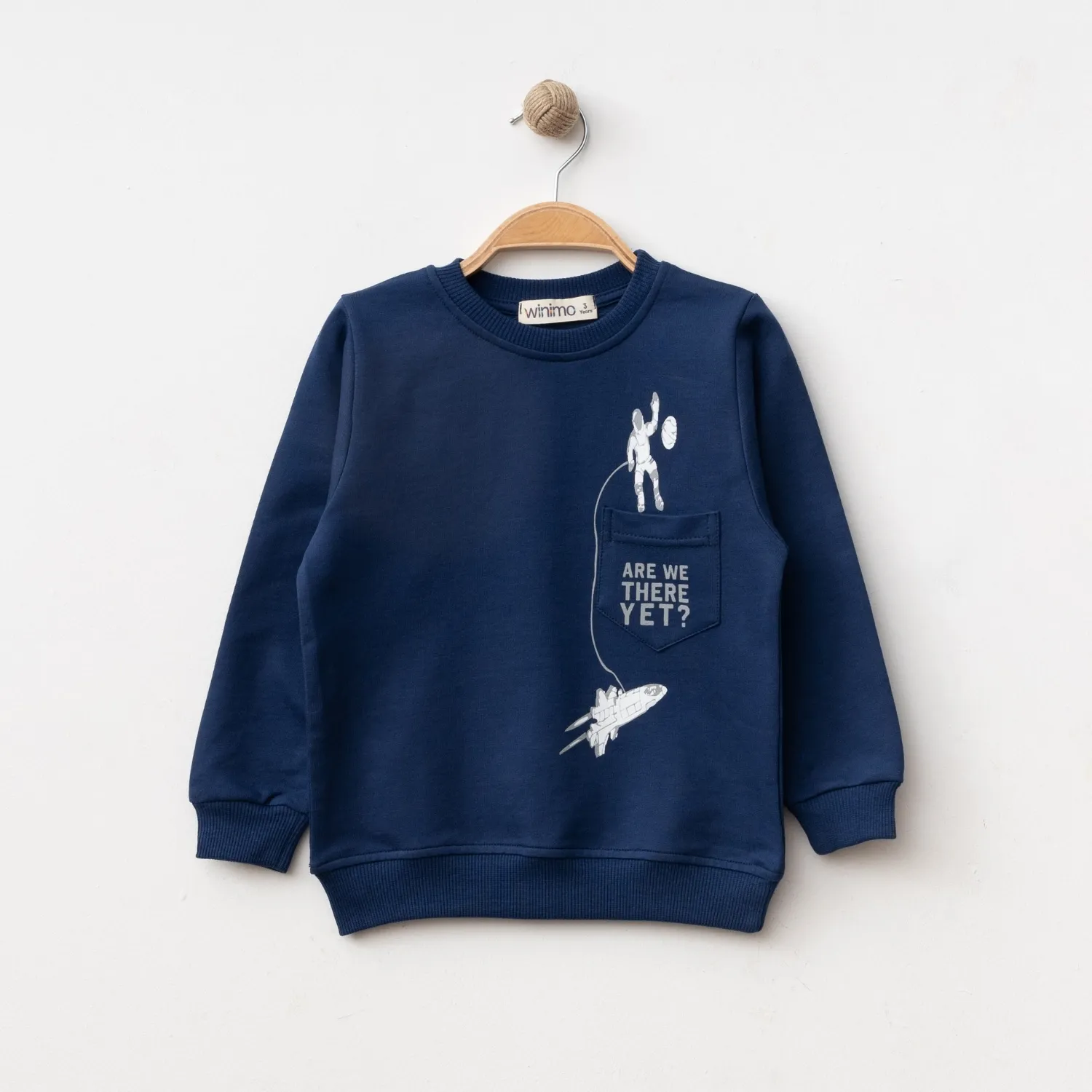 Winimo Sweatshirt Are We There Yet Baskılı Lacivert
