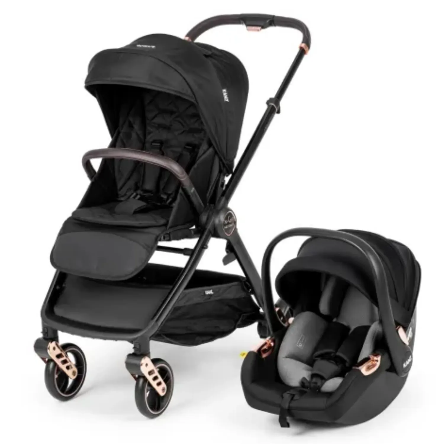 Kanz X-Go Ultimate Travel Sistem Bebek Arabası Rose Gold Siyah
