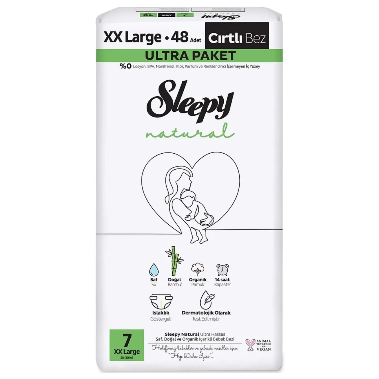 Sleepy Bebek Bezi Natural Ultra XXL 7 Numara 48li 