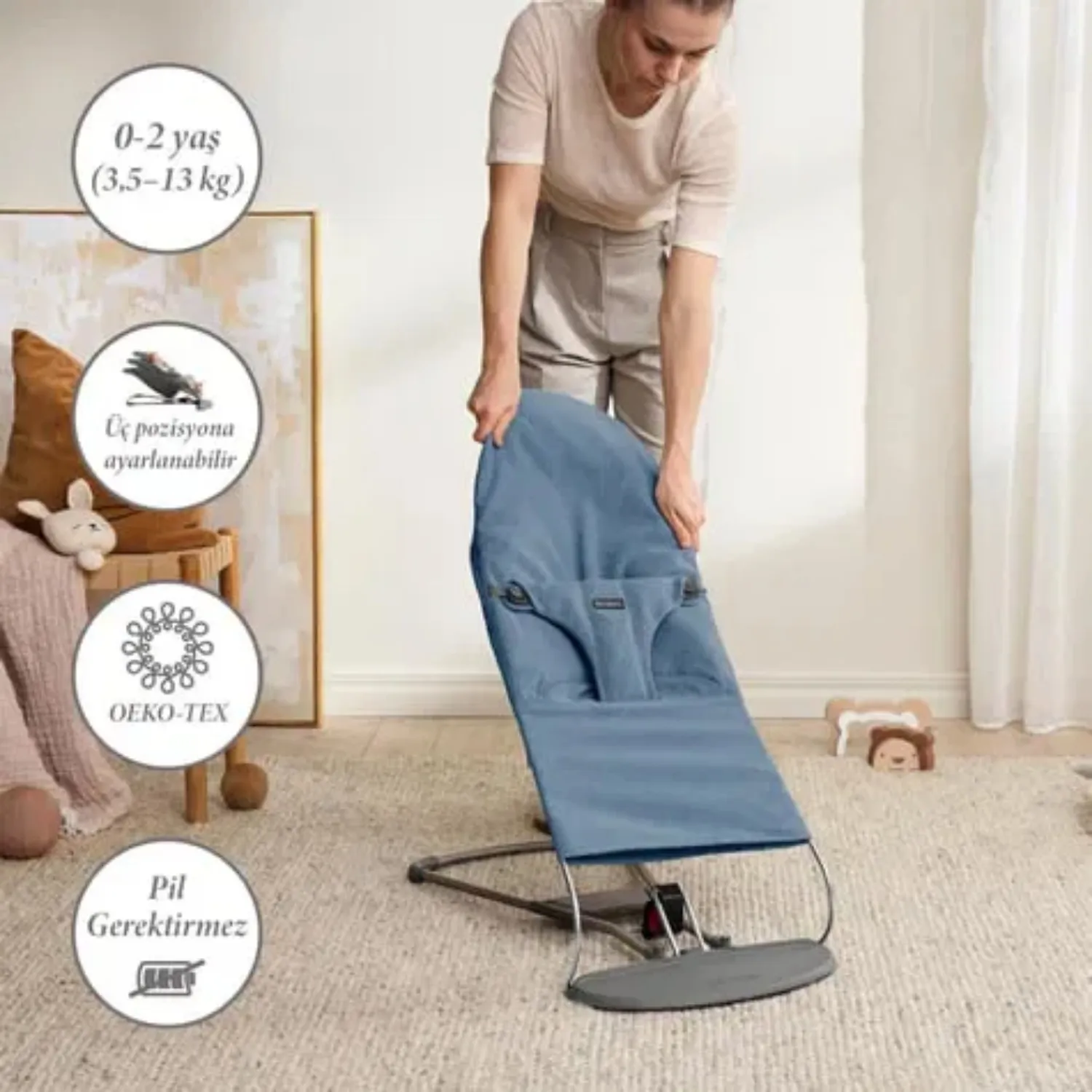 Babybjörn Balance Bliss Ana Kucağı Woven Melange Blue