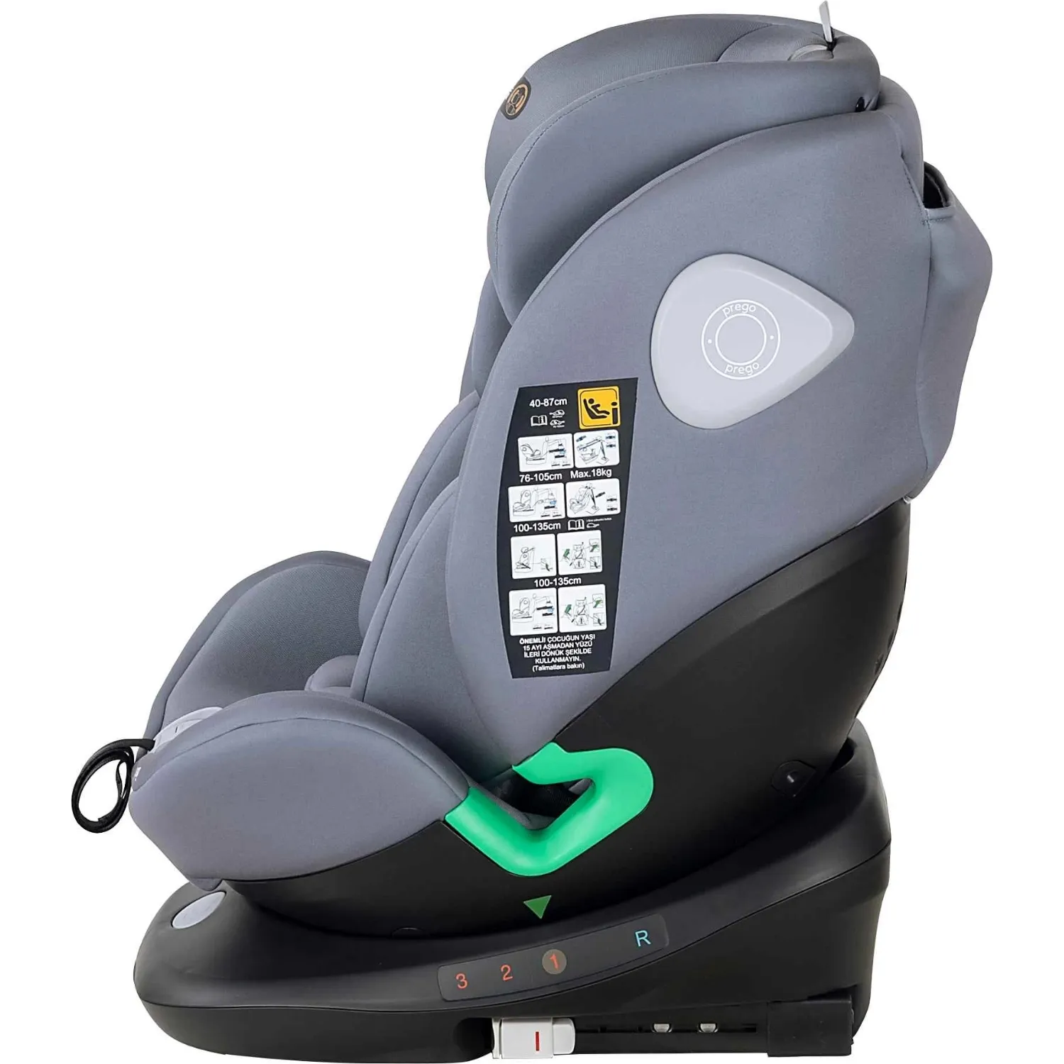 Prego Q9004 Tronfıx I-Size Oto Koltuğu Gri