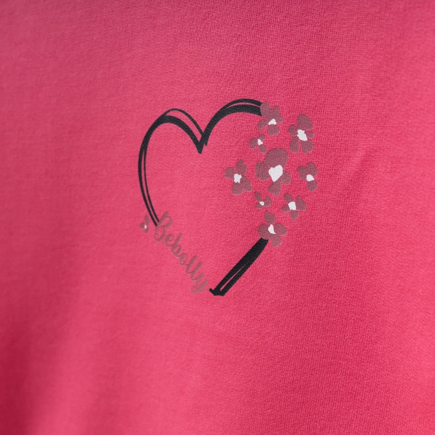 Bebolly Sweatshirt Kalp Baskılı Fuşya