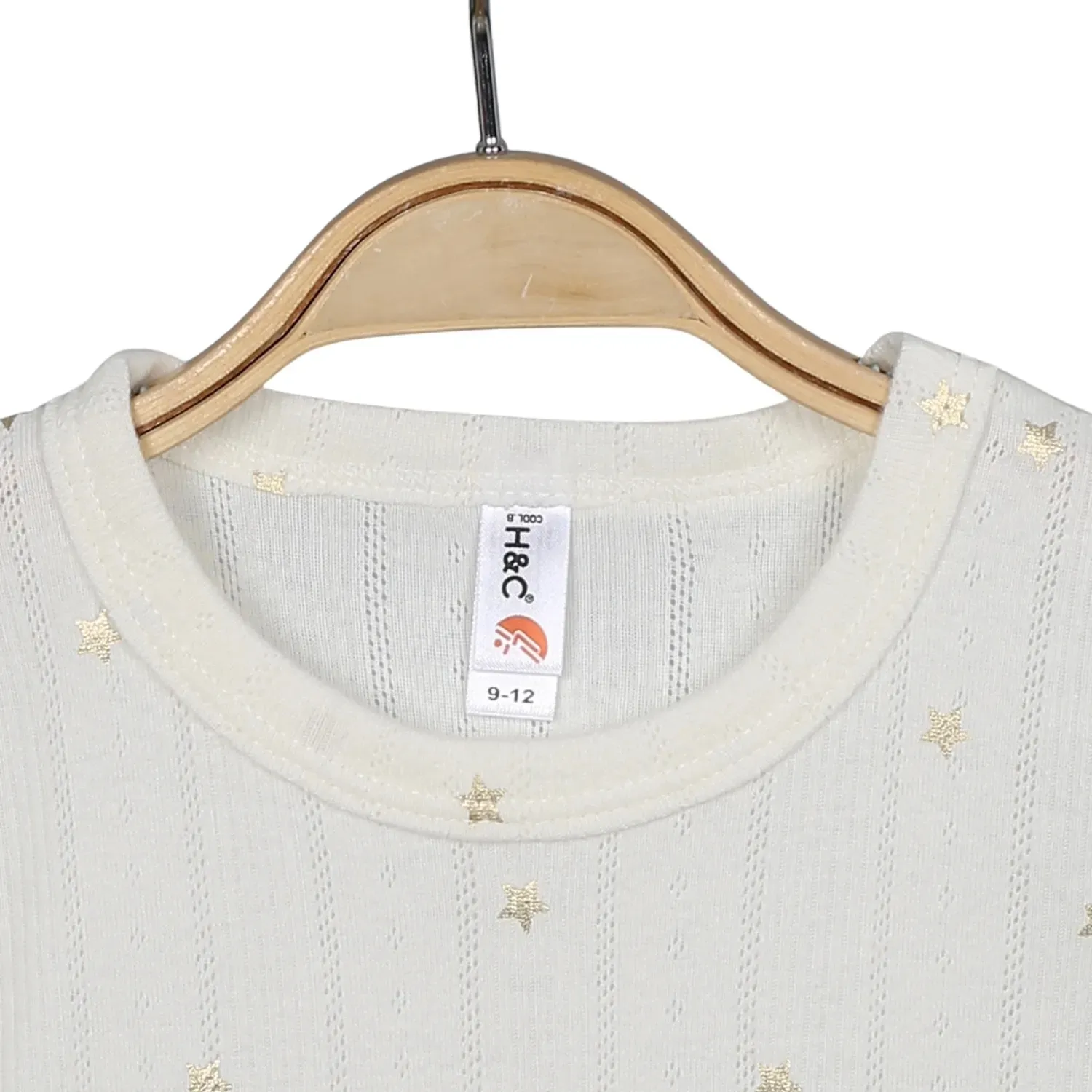 Hvc Bebek Atlet Body Jakarlı Pamuklu Yıldız Desenli Çıtçıtlı Zıbın Krem 5'li Set Kız Bebek