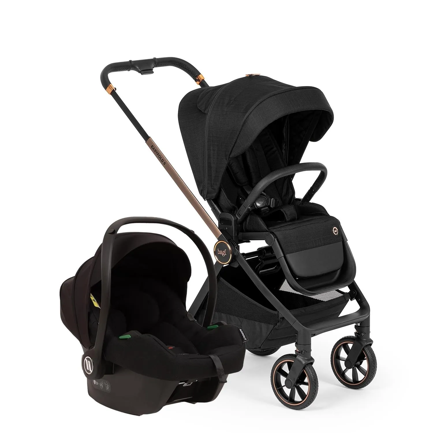 Bagi Easyfold 5 Cosmo Travel Sistem Bebek Arabası Black Gold