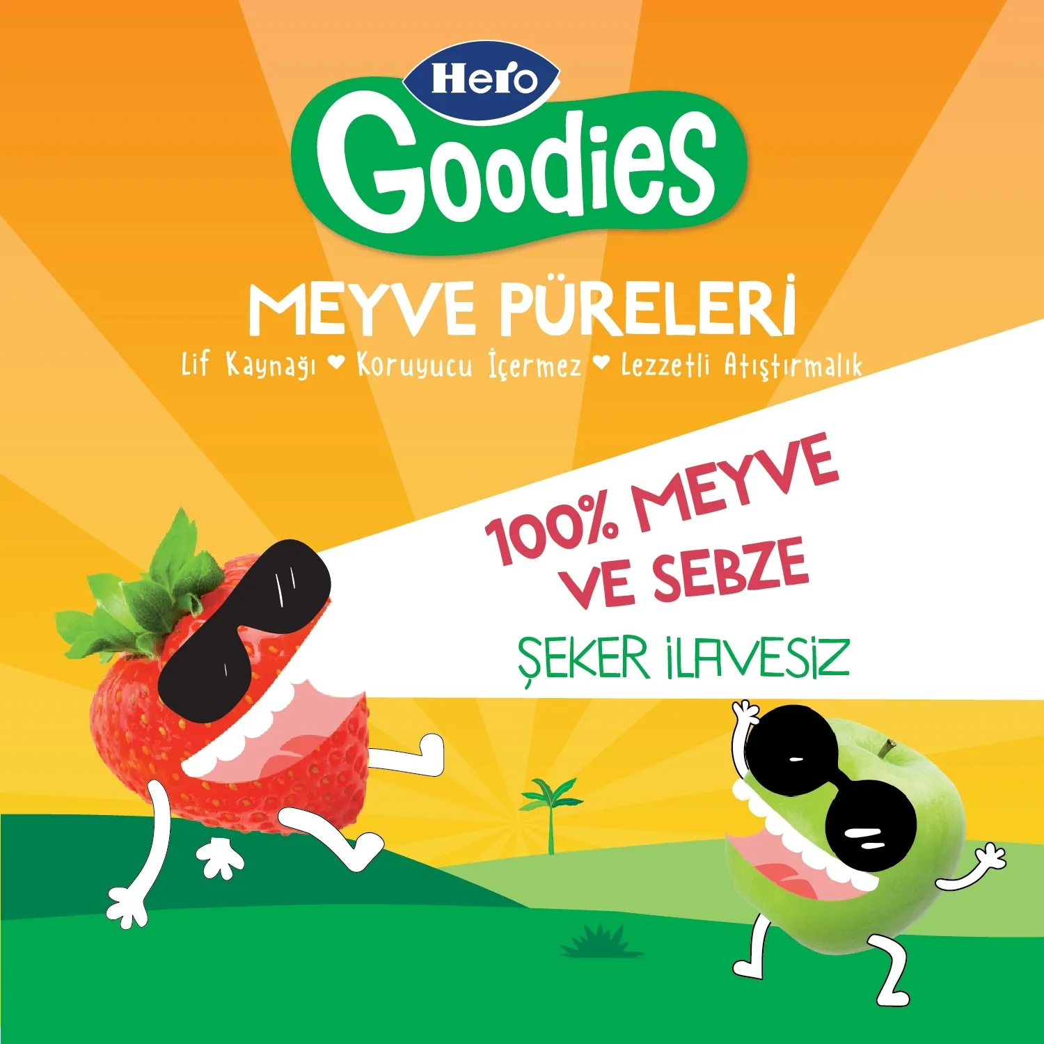 Hero Baby Goodies Çilek-Elma Meyve Püresi 100 gr