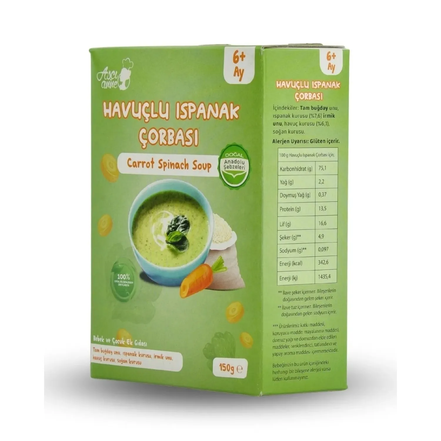 Aşçı Anne Havuçlu Ispanak Çorba 150 gr