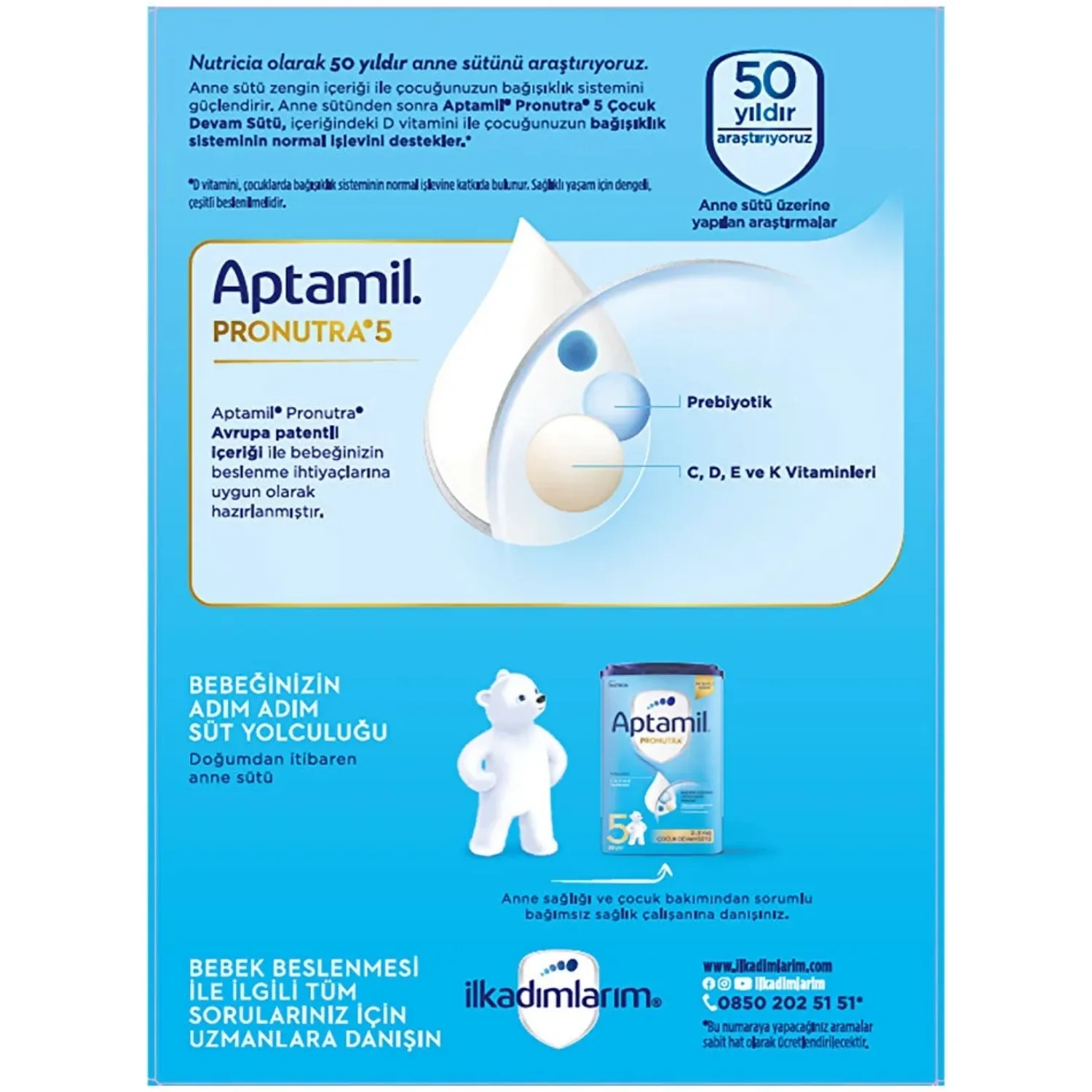 Aptamil Pronutra 5 Devam Sütü 1000 Gr (2*500gr.)