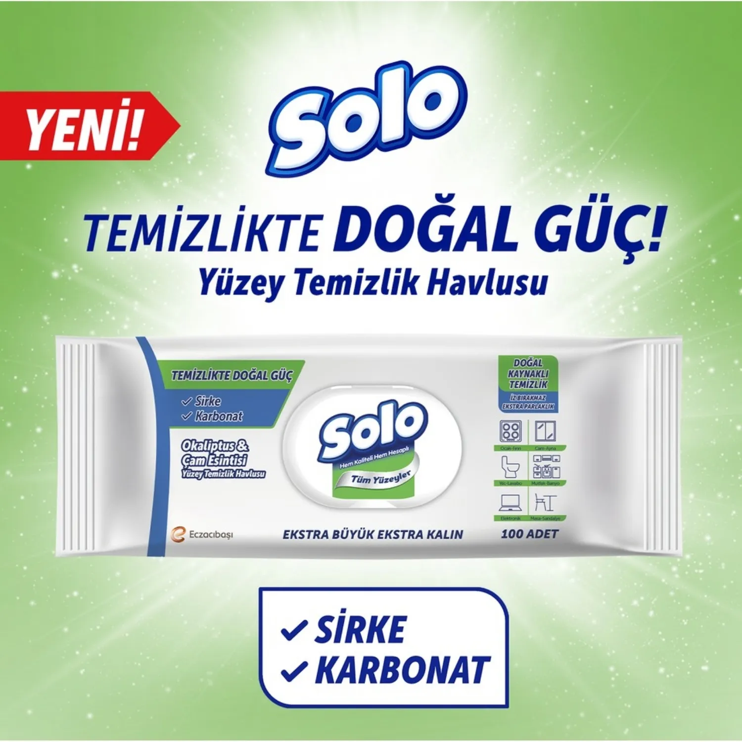 Solo XL Yüzey Temizlik Havlusu Doğal Güç Okaliptus & Çam 100lü