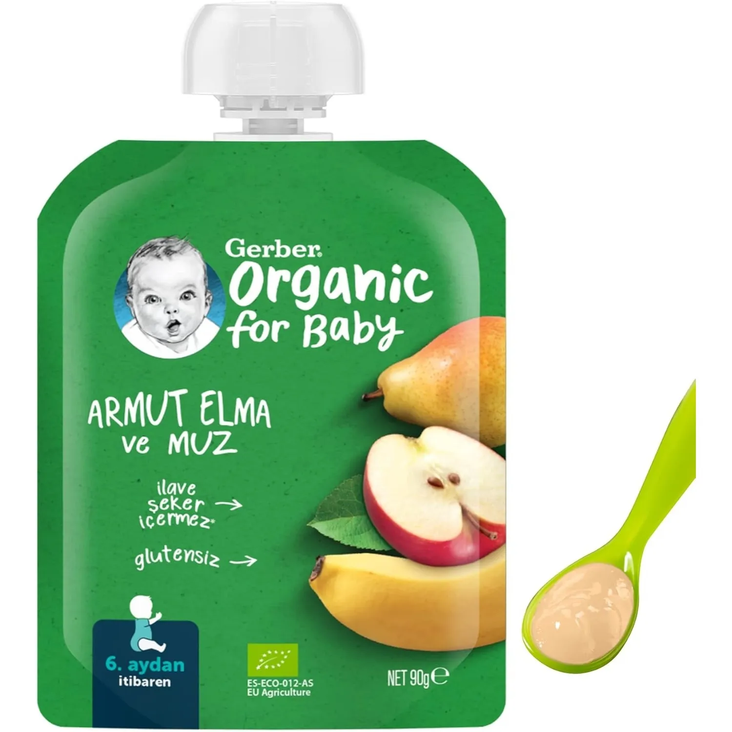 Gerber Organik Armutlu Elmalı Muzlu Meyve Püresi 90 gr*7