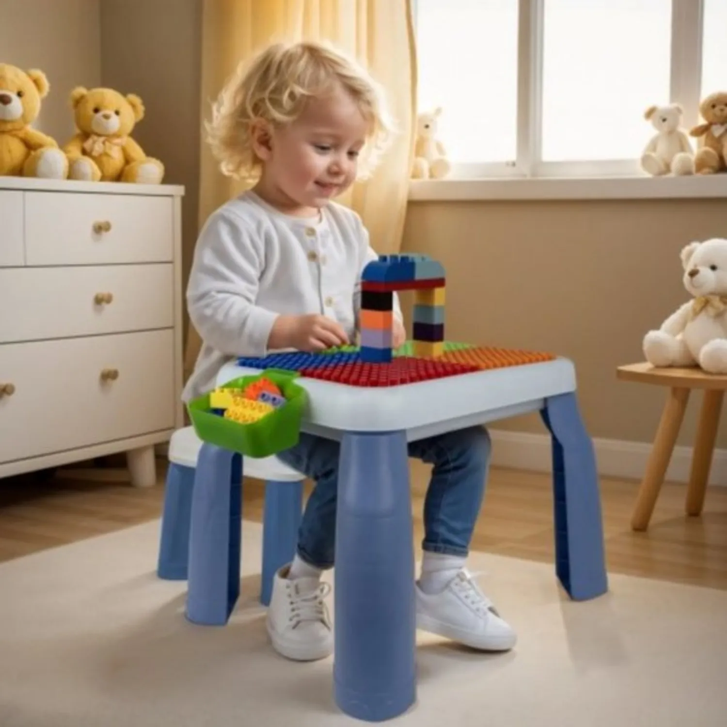 Büyük Sandalyeli Bi-Bloks Masası - Bloksuz