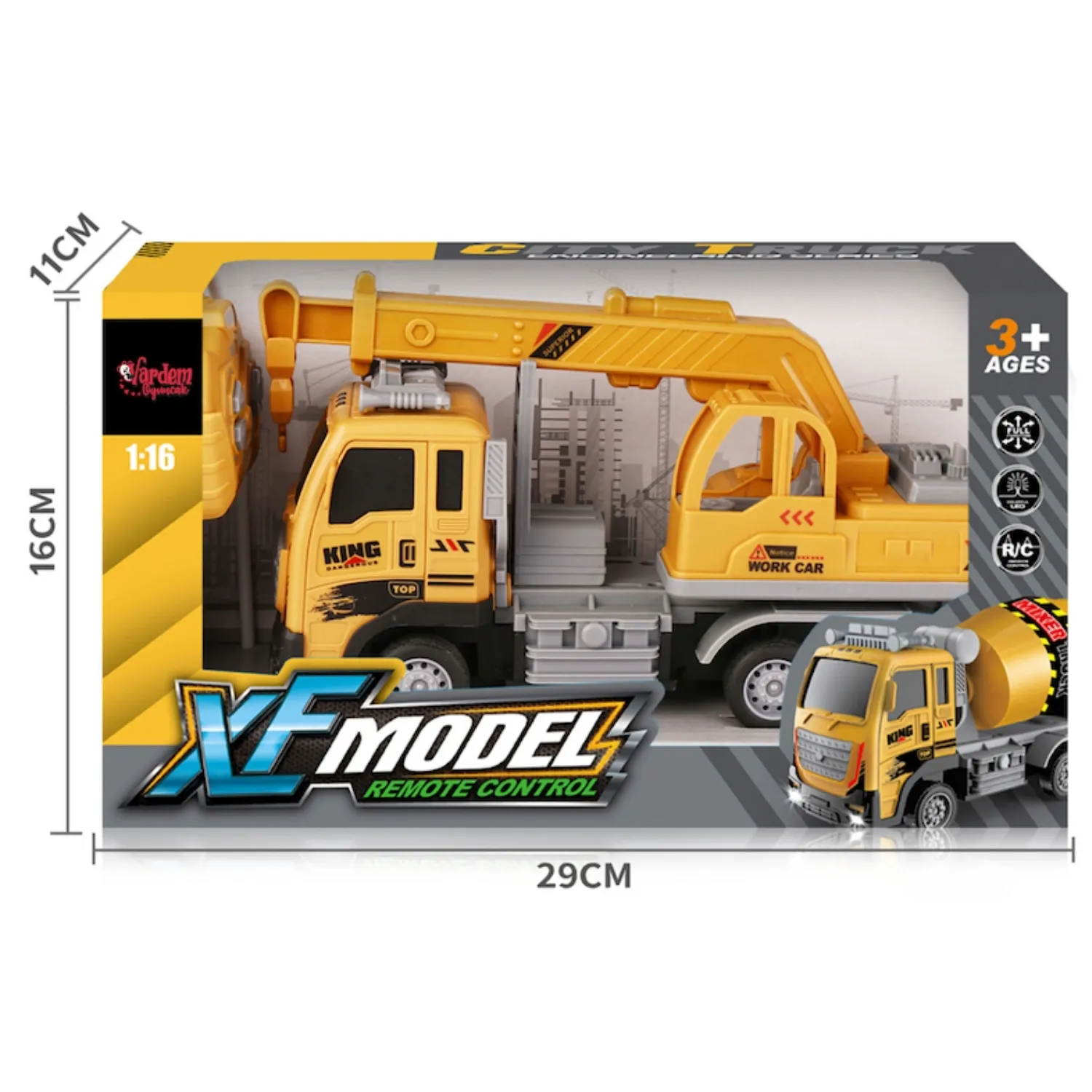 Vardem Kutulu Uzaktan Kumandalı Full Fonksiyon Şarjlı 1:16 XF Model İş Kamyonu Vardem Kutulu Uzaktan Kumandalı Full Fonksiyon Şarjlı 1:16 XF Model İş Kamyonu