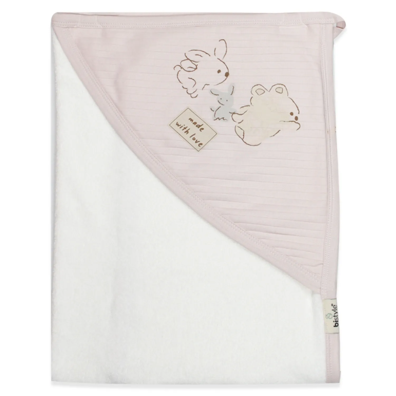 Bistyle Havlu Love You Family 85x90cm Pudra - Ekru