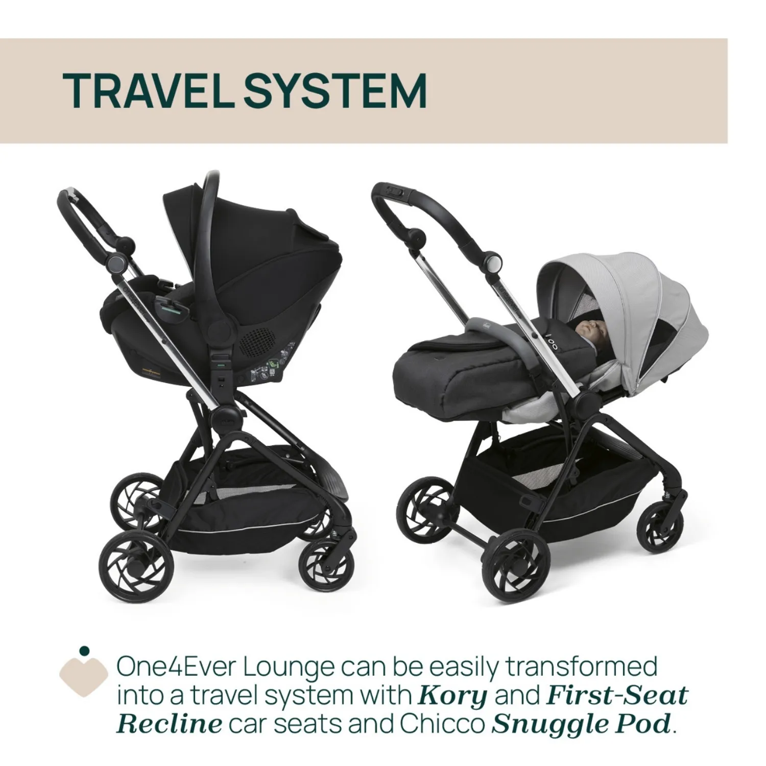 Chicco One4Ever Lounge Bebek Arabası Sparkle Grey
