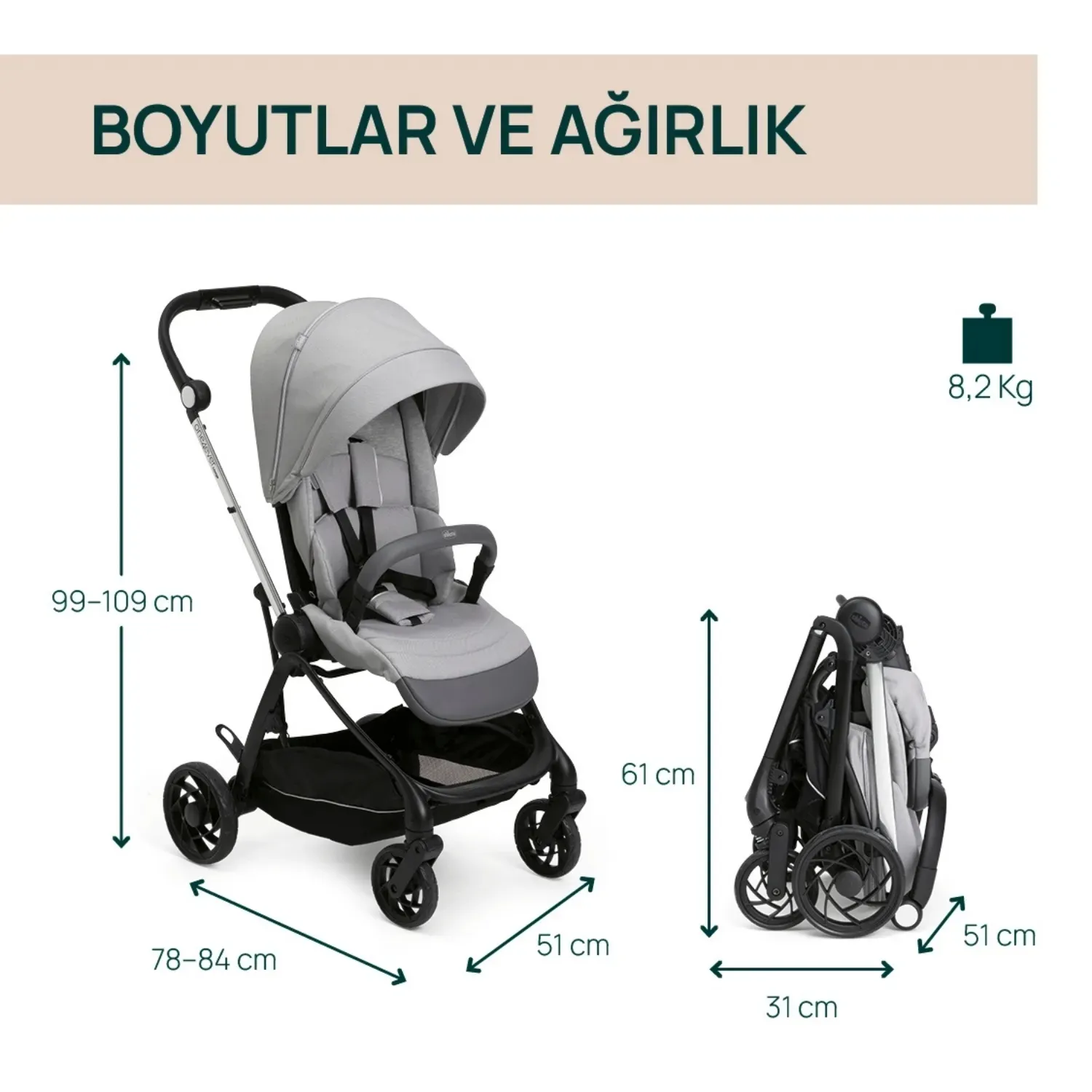 Chicco One4Ever Lounge Travel Sistem Bebek Arabası Sparkle Grey