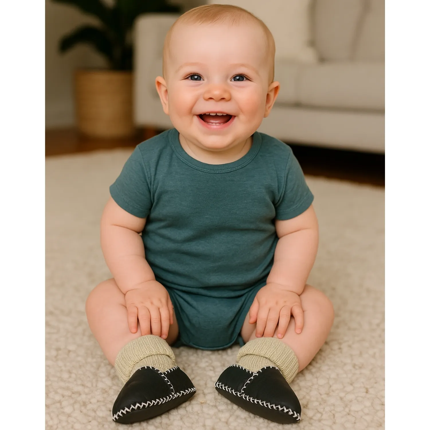 Angeltouch Bebe Patik Deri Lüx Antrasit