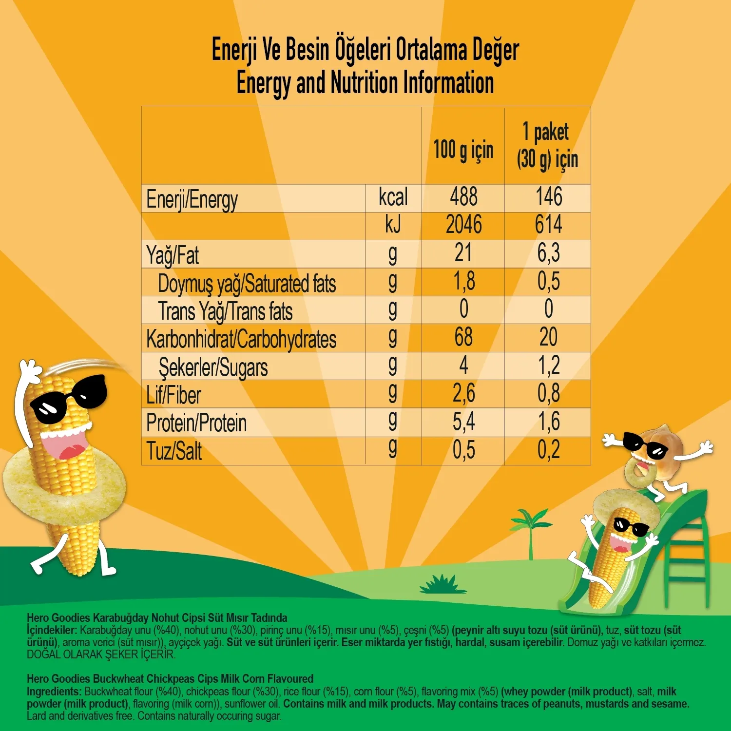 Hero Baby Goodies Süt Mısırlı Cips 30 gr