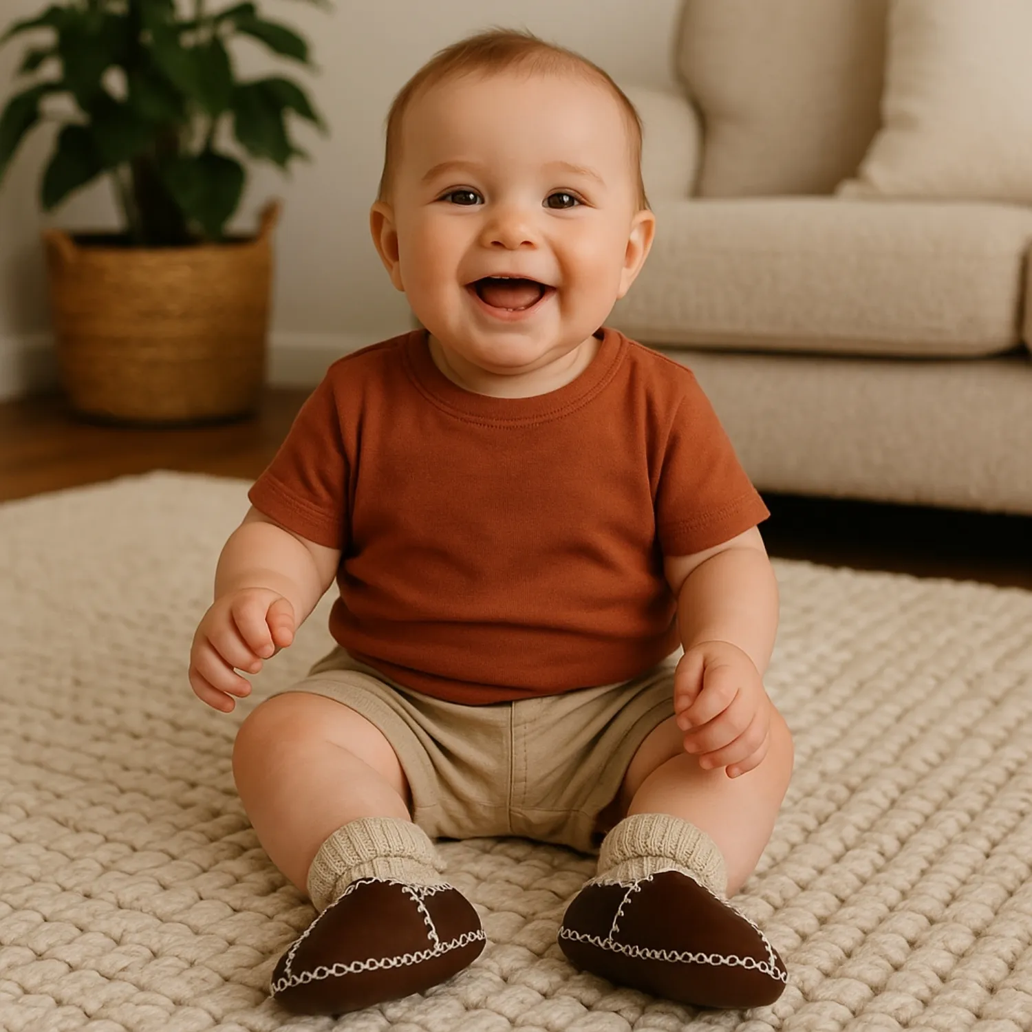 Angeltouch Bebe Patik Deri Lüx Kahverengi