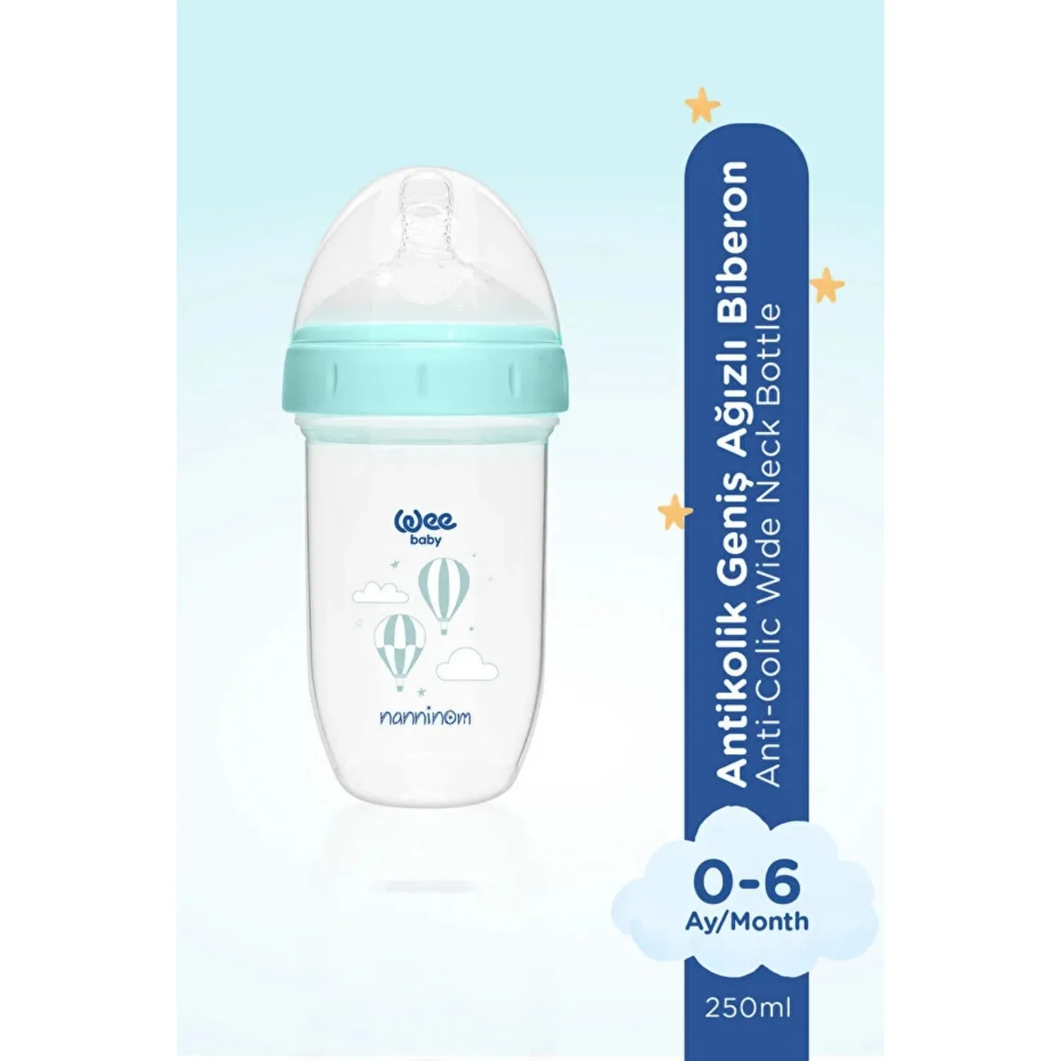 Wee Baby Nanninom Antikolik Geniş Ağızlı Biberon 250ml