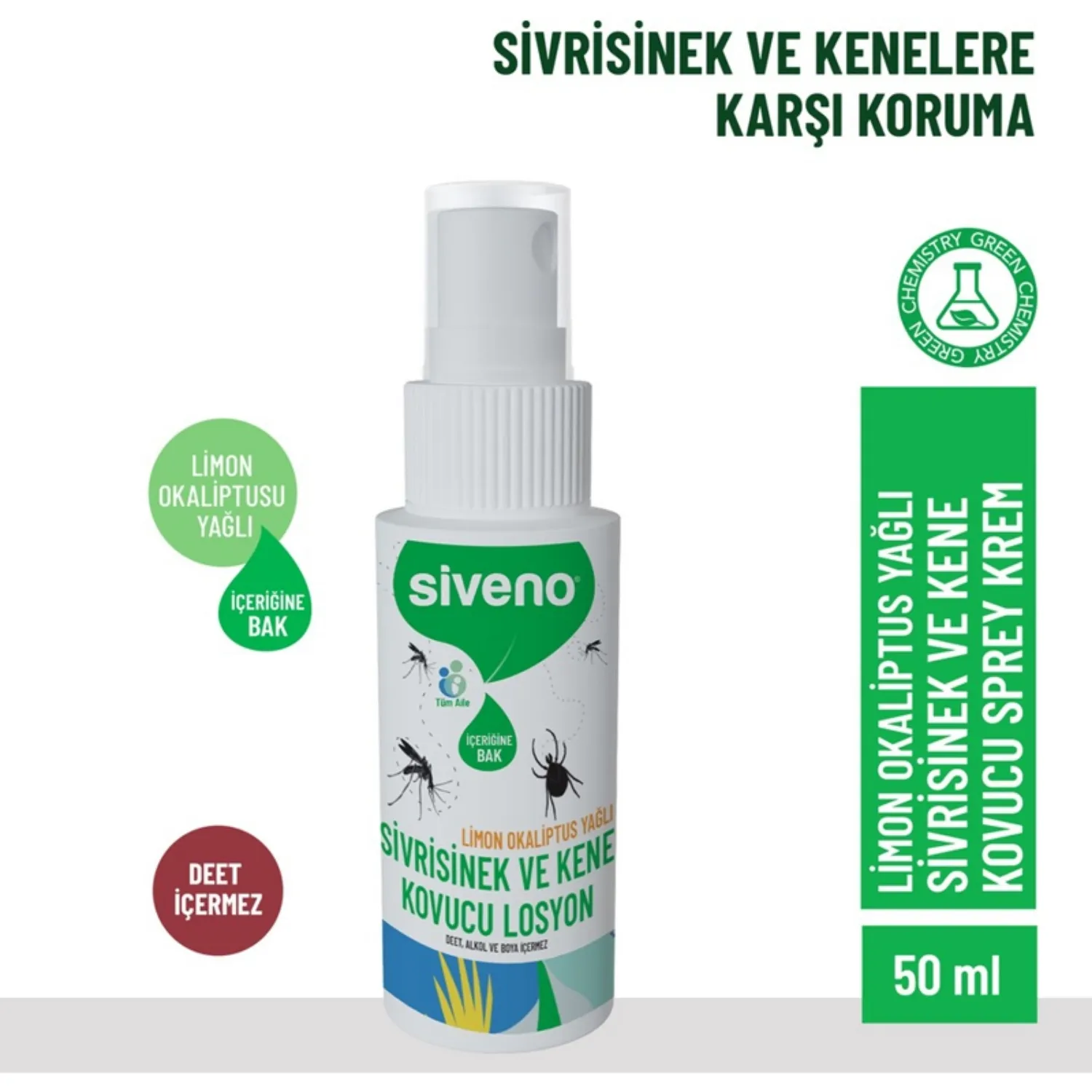 Siveno Sivrisinek ve Kene Kovucu Sprey Krem 50 ml