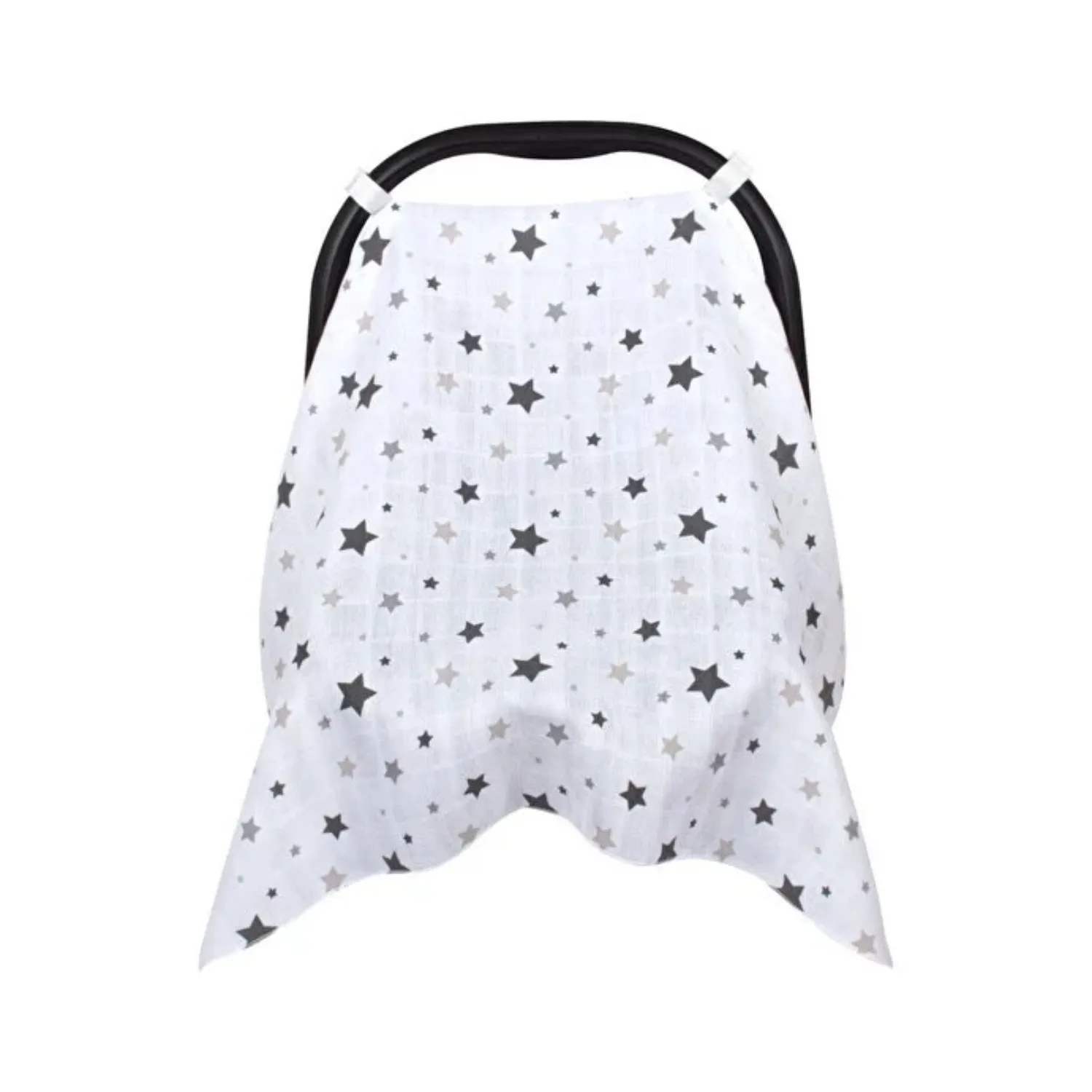 Sevi Bebe Müslin Ana Kucağı Örtüsü Yıldızlı Gri